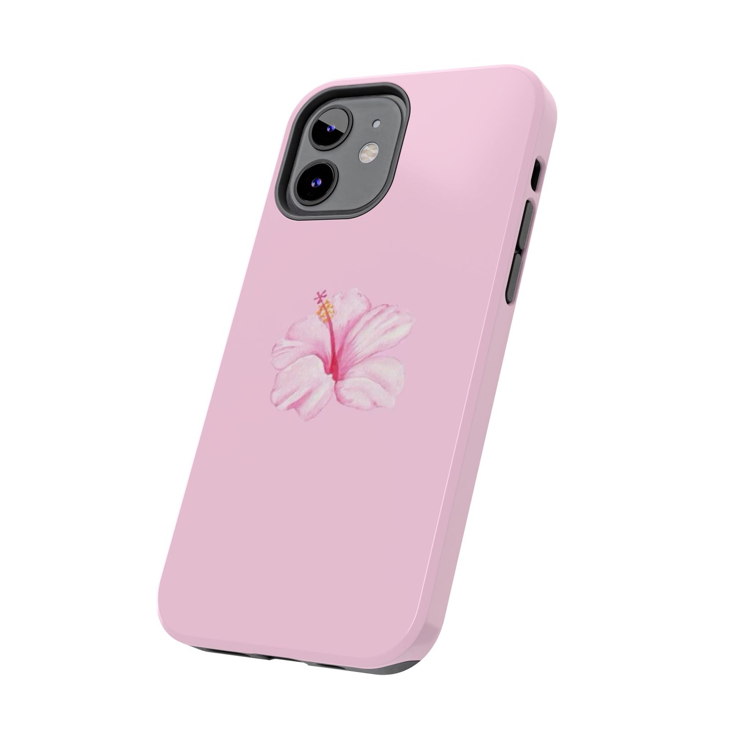 Hibiscus Flower Phone Case, Pink, Tropical, Hawaiin, Clean Girl Aesthetic, Preppy, Glossy Phone Case