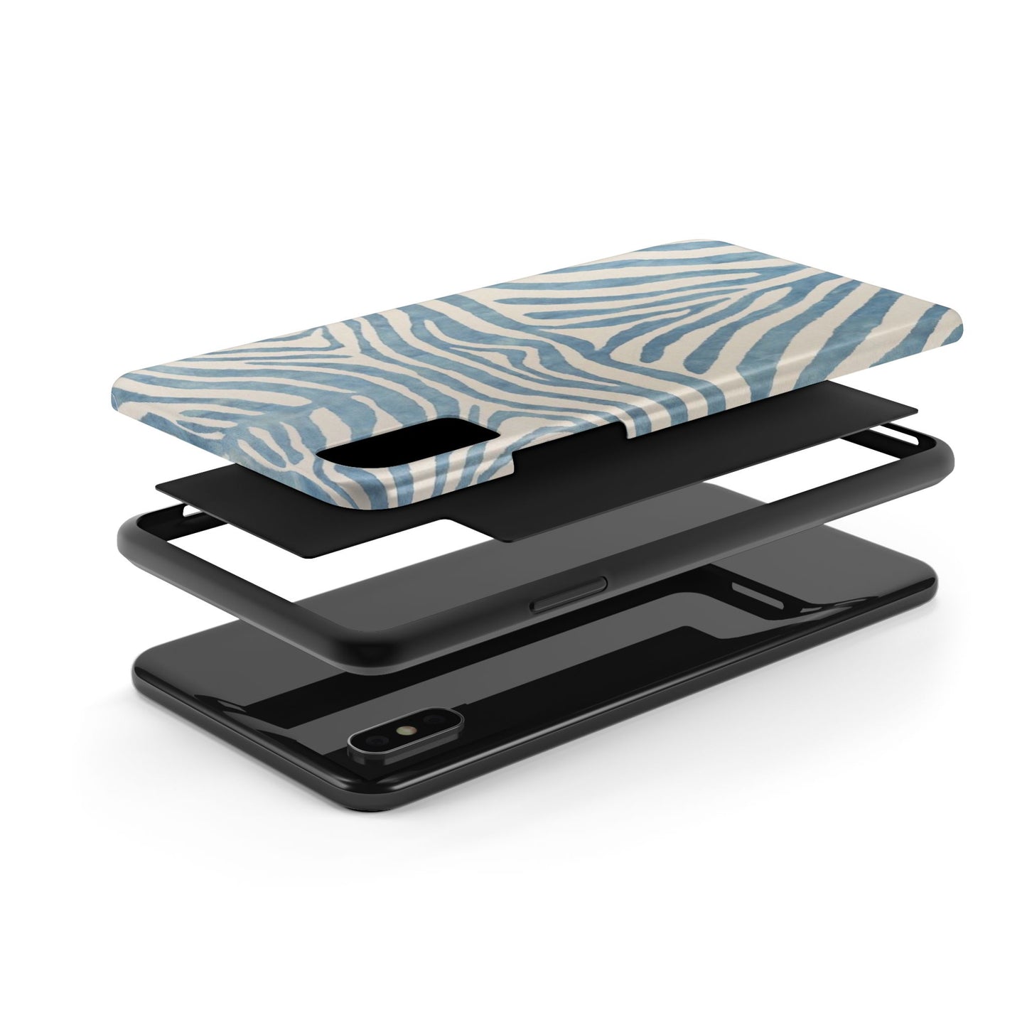 Blue Zebra Print Aesthetic Phone Case