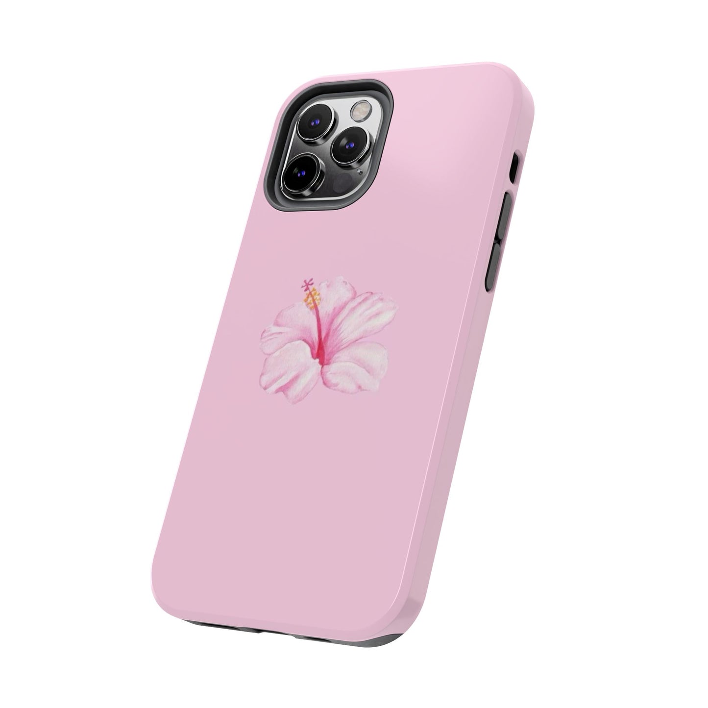 Hibiscus Flower Phone Case, Pink, Tropical, Hawaiin, Clean Girl Aesthetic, Preppy, Glossy Phone Case