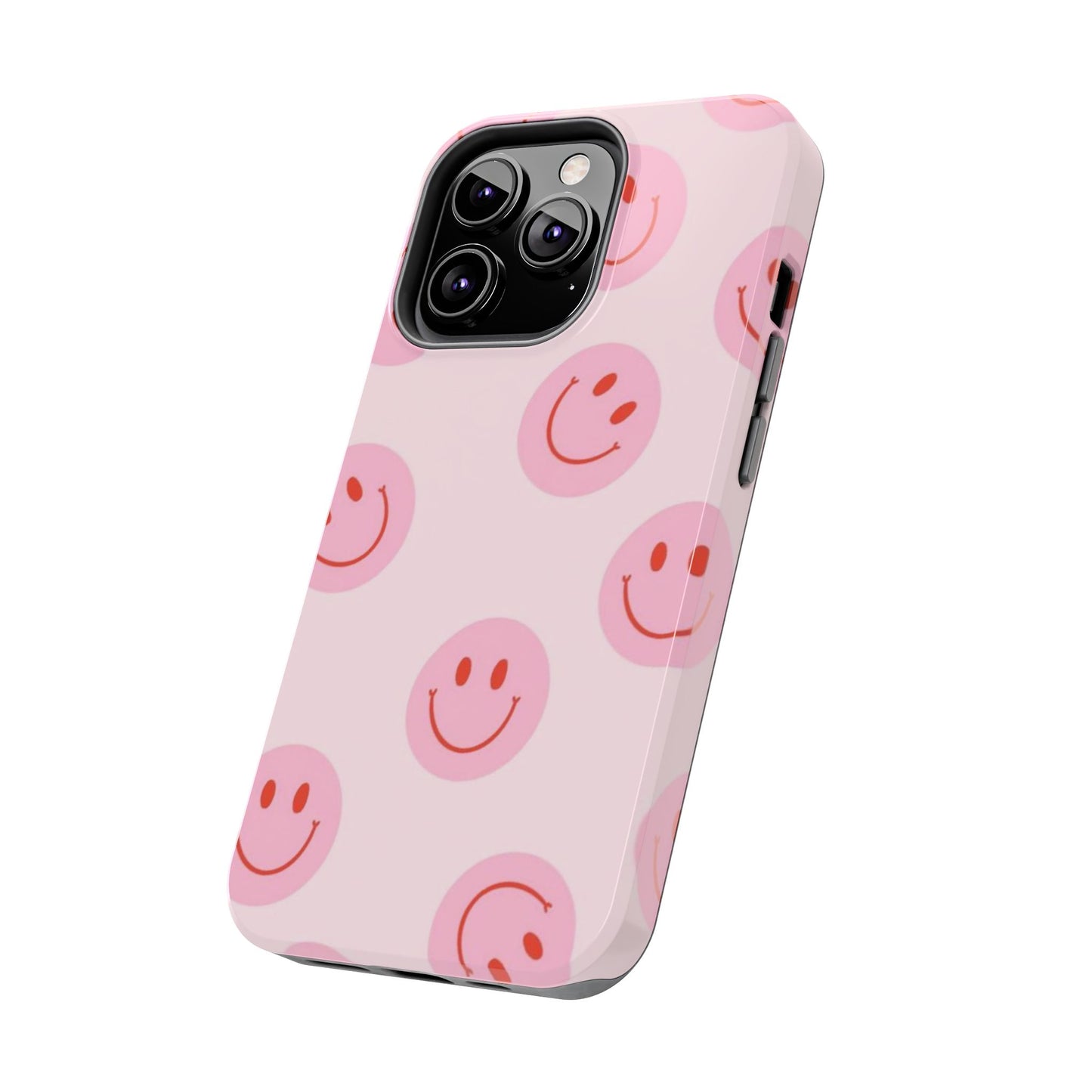 Smiley Face Pink Aesthetic Glossy Phone Case