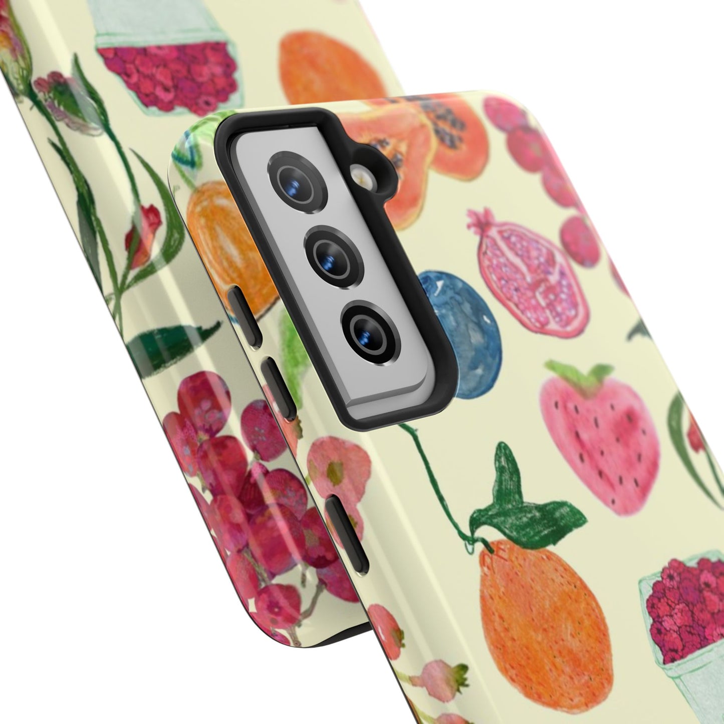 Fruit Print Phone Case, Yellow, Aesthetic, Hailey Bieber, Matilda Djerf, LA, Preppy, Clean Girl, Glossy Phone Case