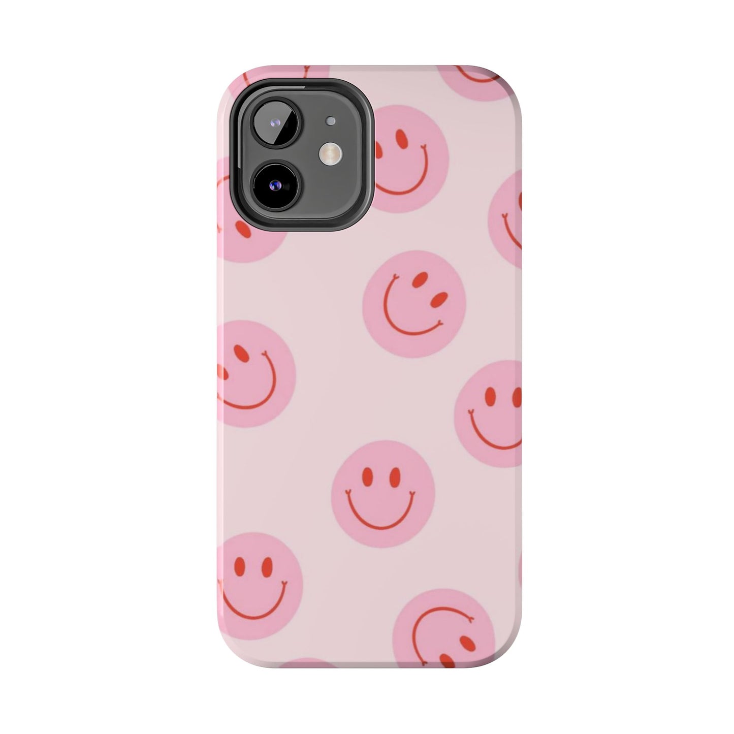 Smiley Face Pink Aesthetic Glossy Phone Case