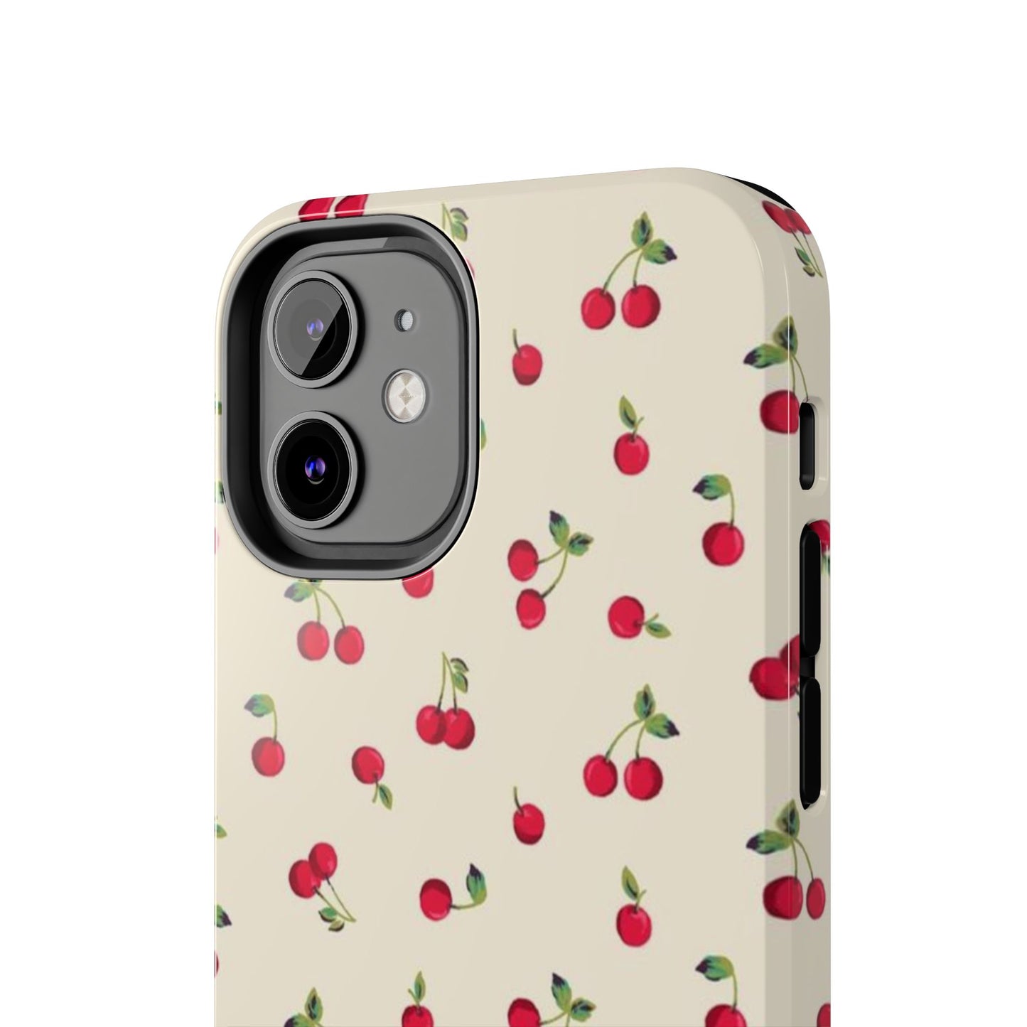 Cherry Print Glossy Phone Case, Feminine, Cutesy