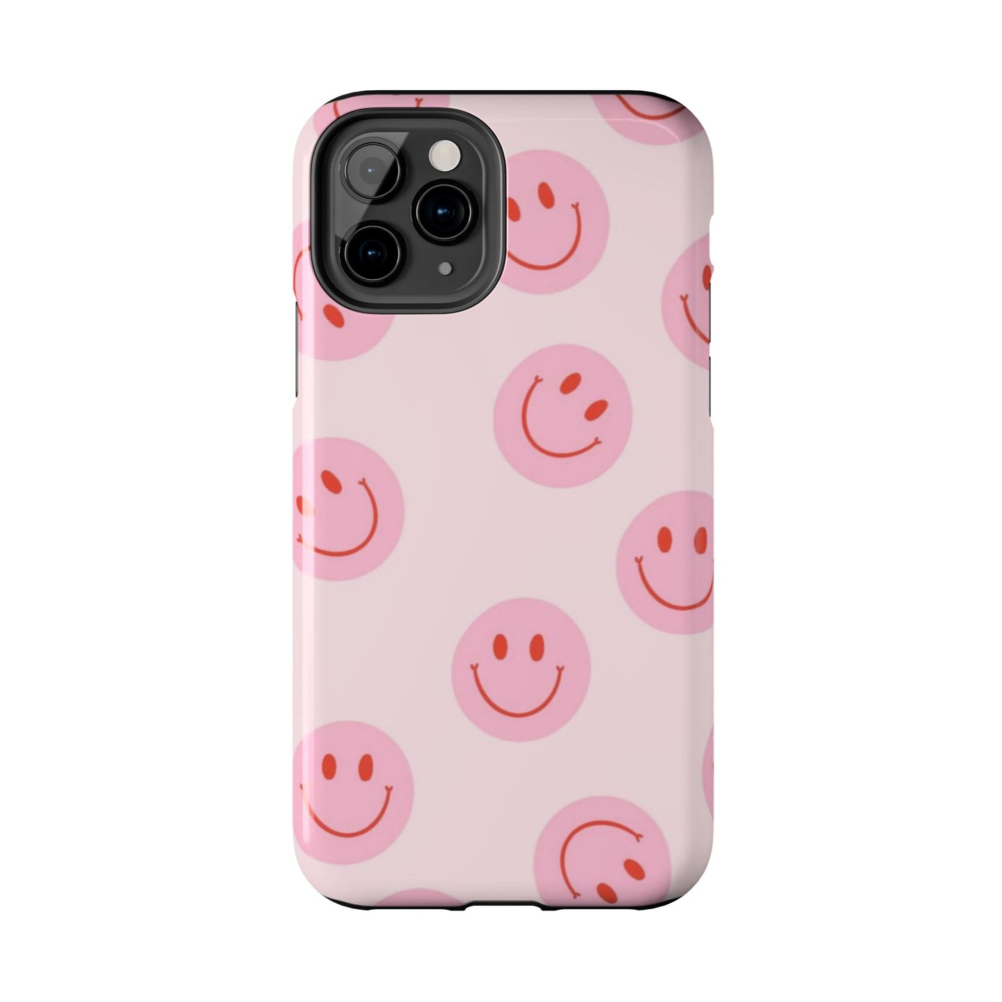 Smiley Face Pink Aesthetic Glossy Phone Case