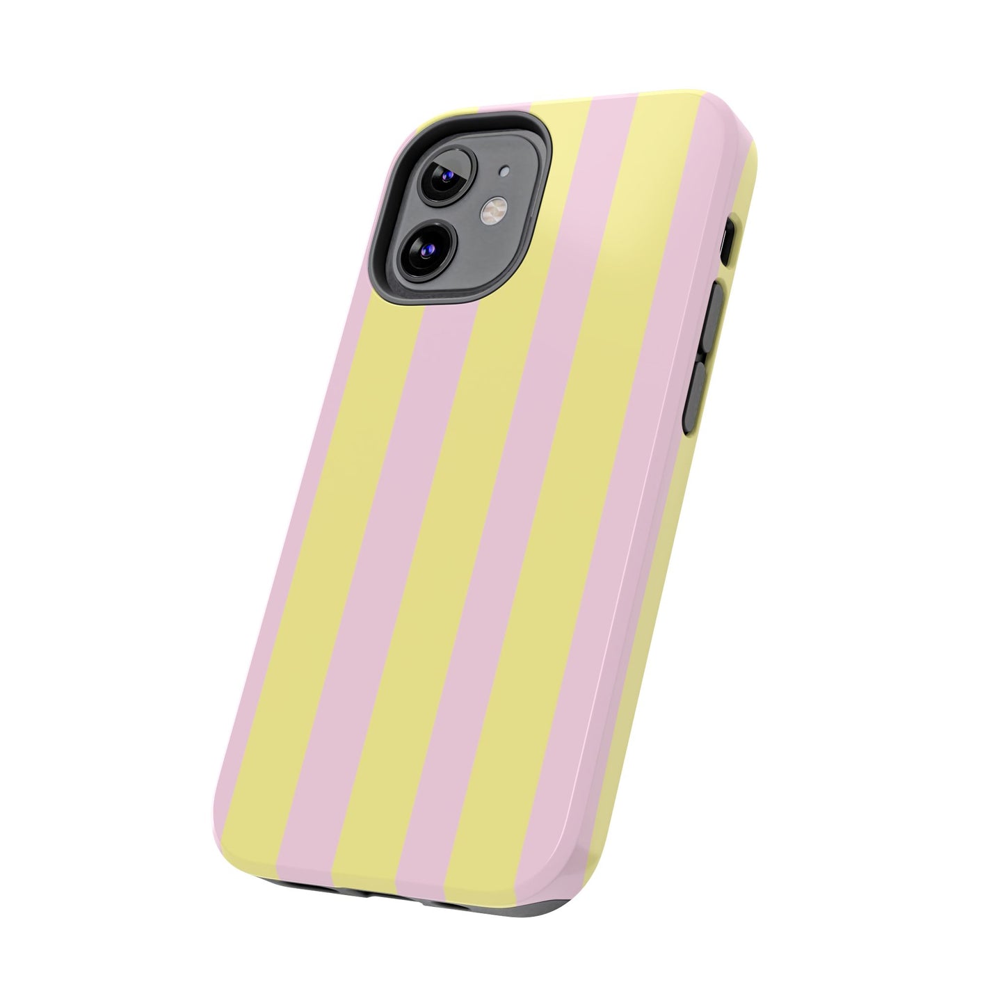 Pastel striped phone case, Pink and yellow stripes