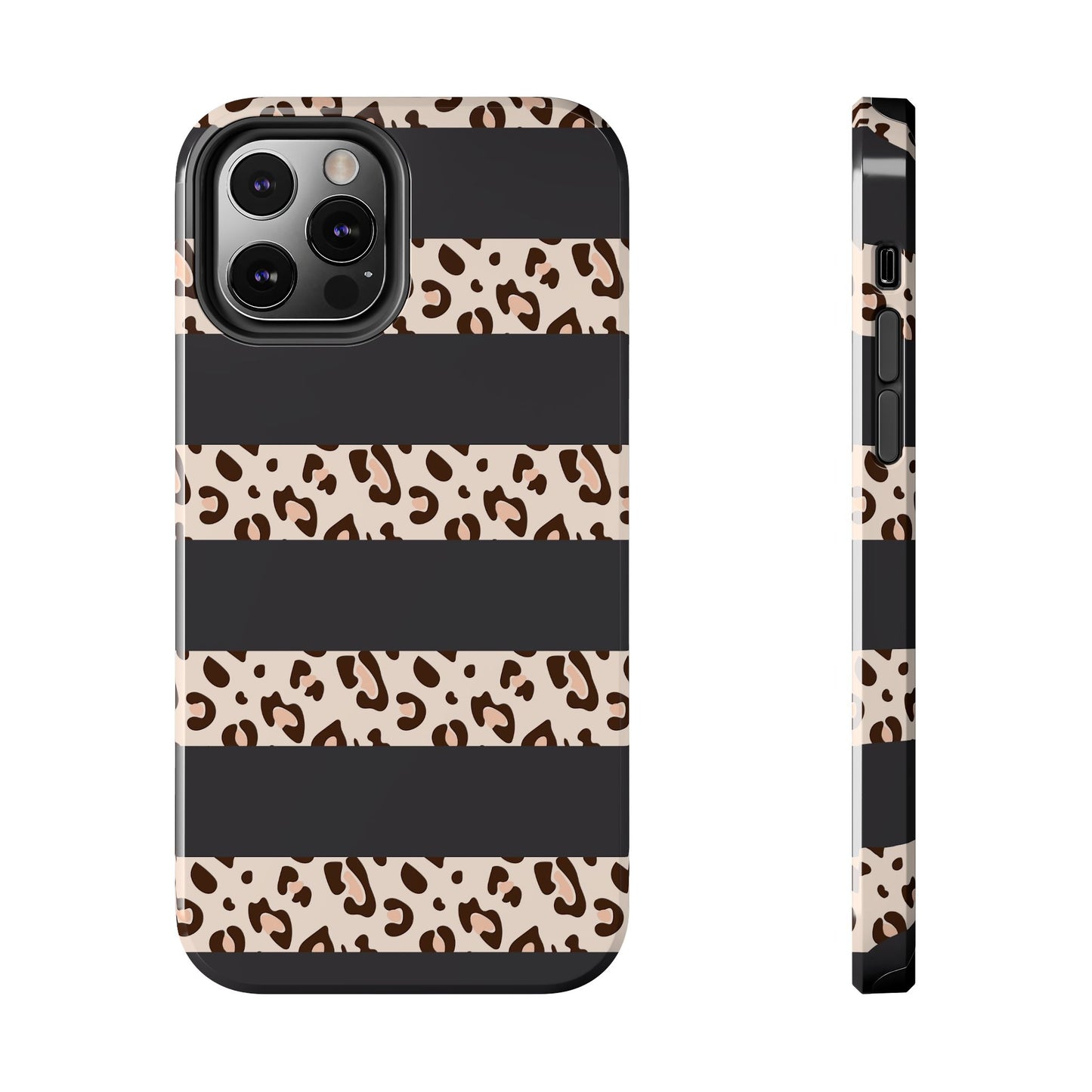 Cheetah Print Striped iPhone Case – Black Striped Cheetah Print Aesthetic