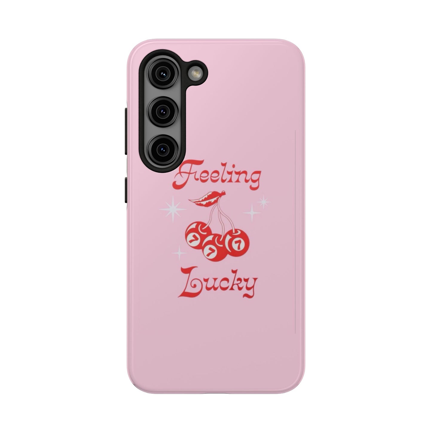 Feeling Lucky Pink Aesthetic Glossy Phone Case, Affirmations