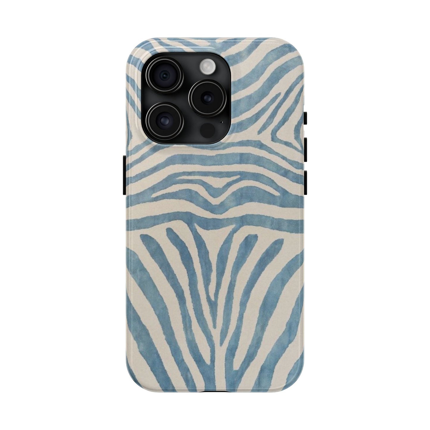 Blue Zebra Print Aesthetic Phone Case