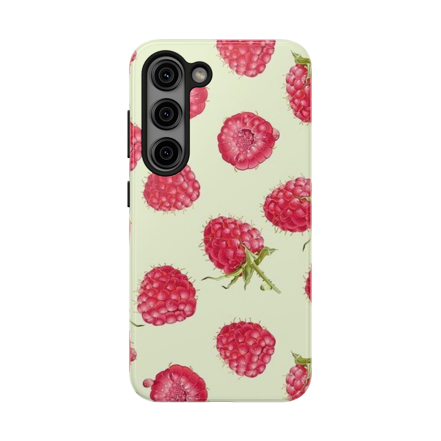 Raspberry Phone Case, Fruit, Cute, Clean Girl, Glossy Phone Case