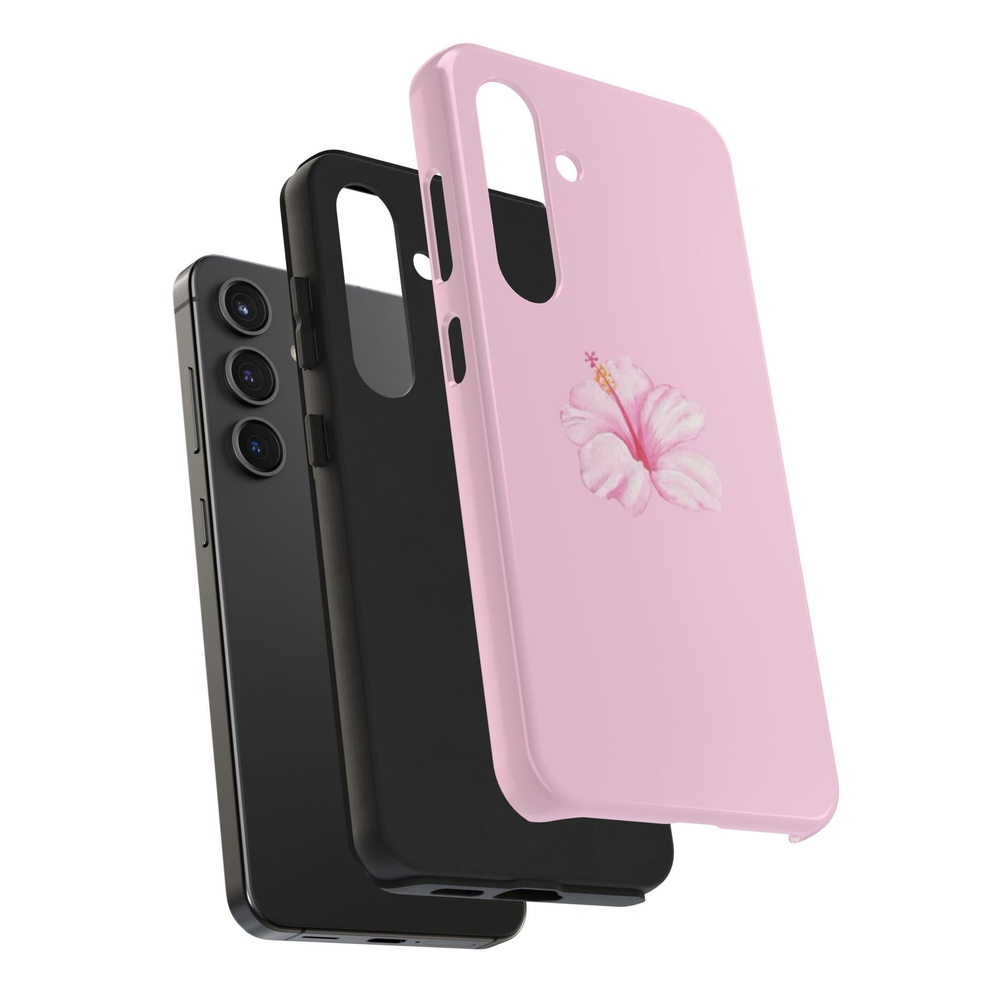 Hibiscus Flower Phone Case, Pink, Tropical, Hawaiin, Clean Girl Aesthetic, Preppy, Glossy Phone Case