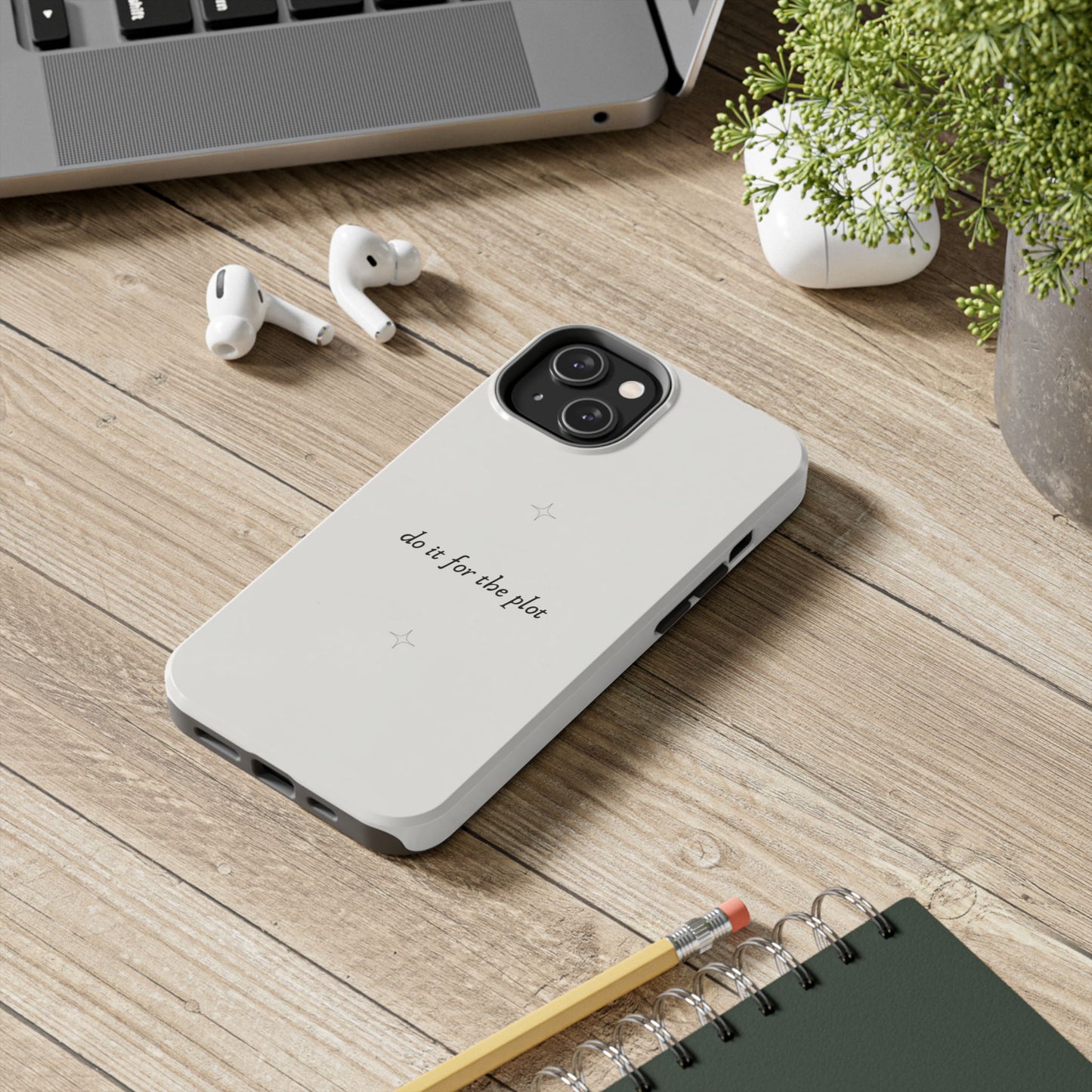 Do It For the Plot Simple Aesthetic Glossy Phone Case with Affirmation