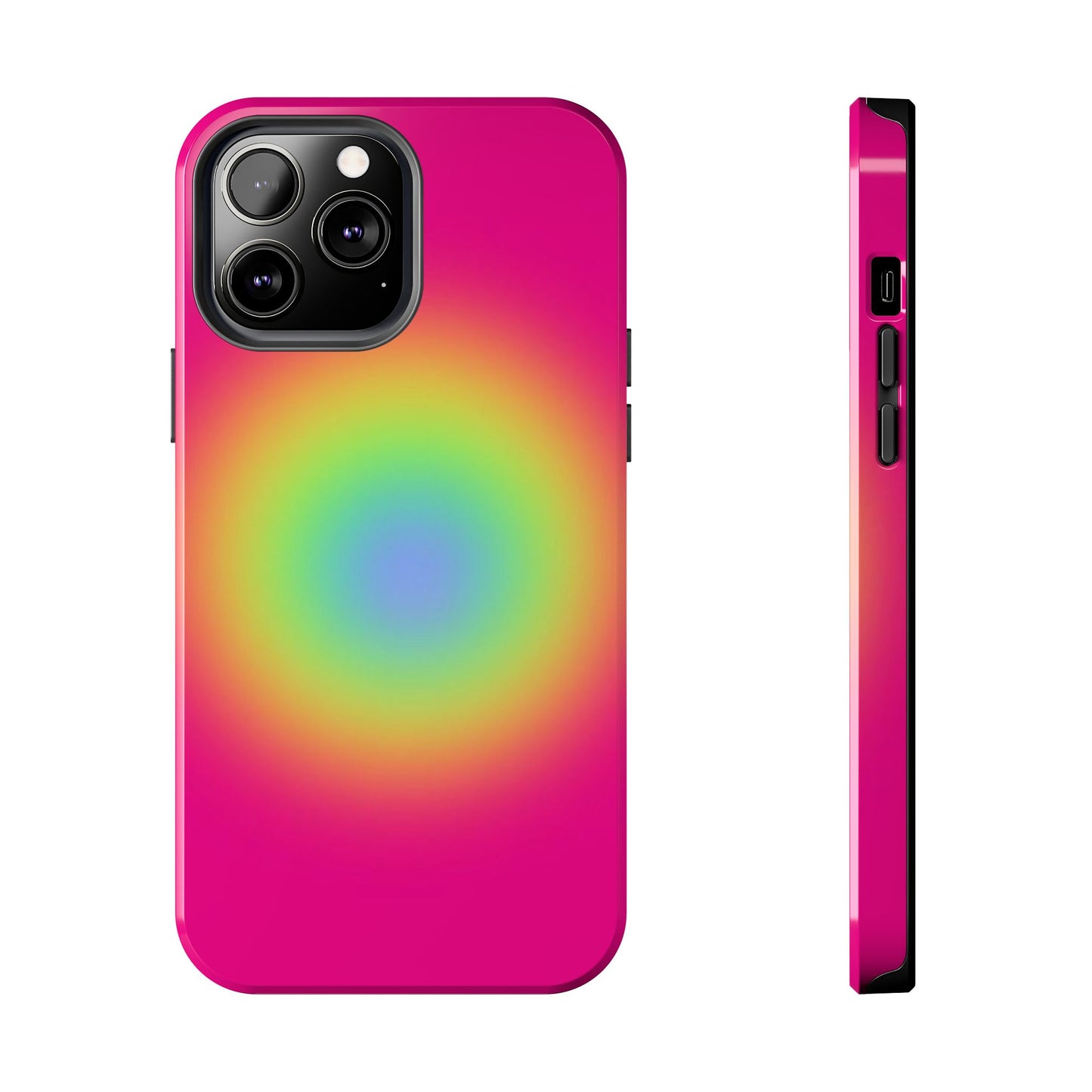 Pink Aura Phone Case, Pink, Yellow, Trendy, Clean Girl Aesthetic, Preppy, Glossy Phone Case