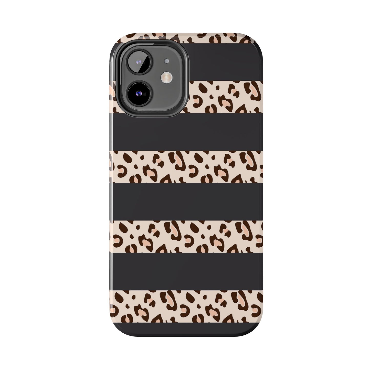 Cheetah Print Striped iPhone Case – Black Striped Cheetah Print Aesthetic