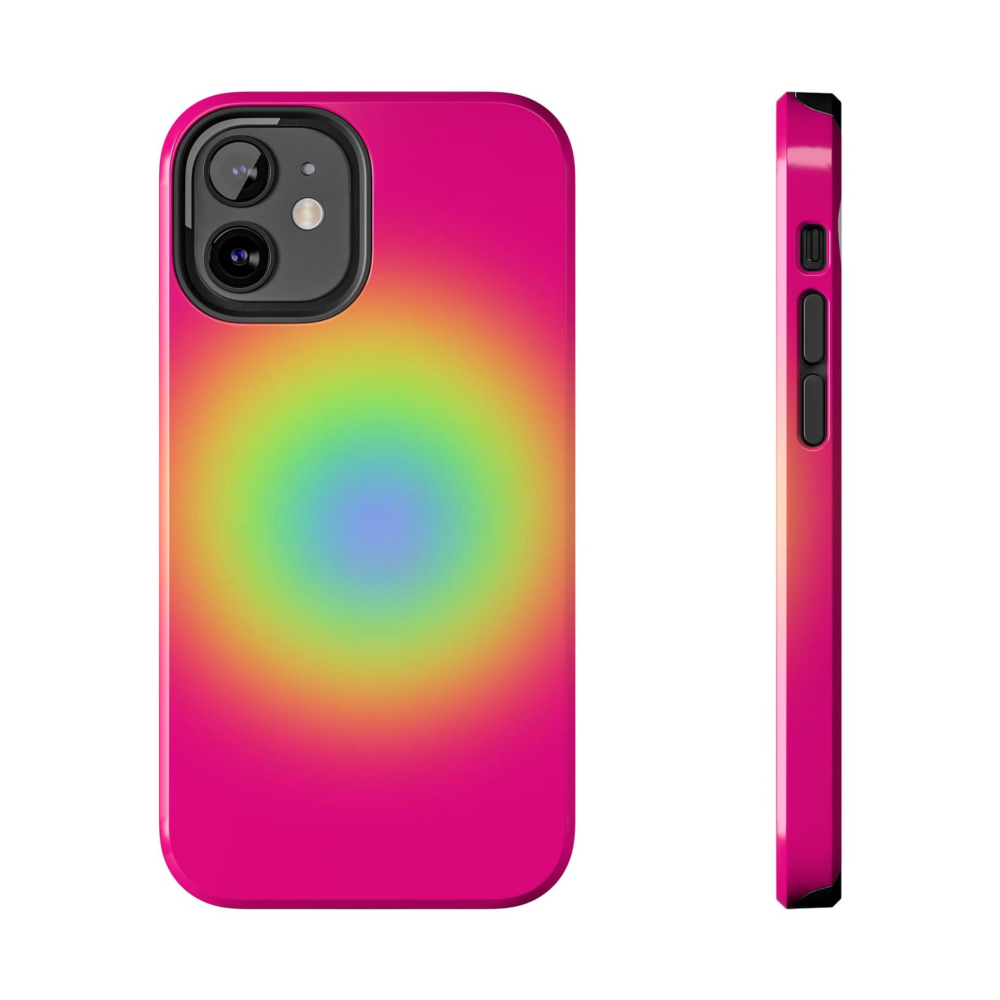 Pink Aura Phone Case, Pink, Yellow, Trendy, Clean Girl Aesthetic, Preppy, Glossy Phone Case