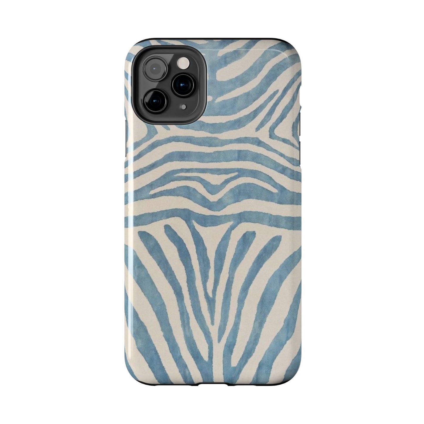 Blue Zebra Print Aesthetic Phone Case