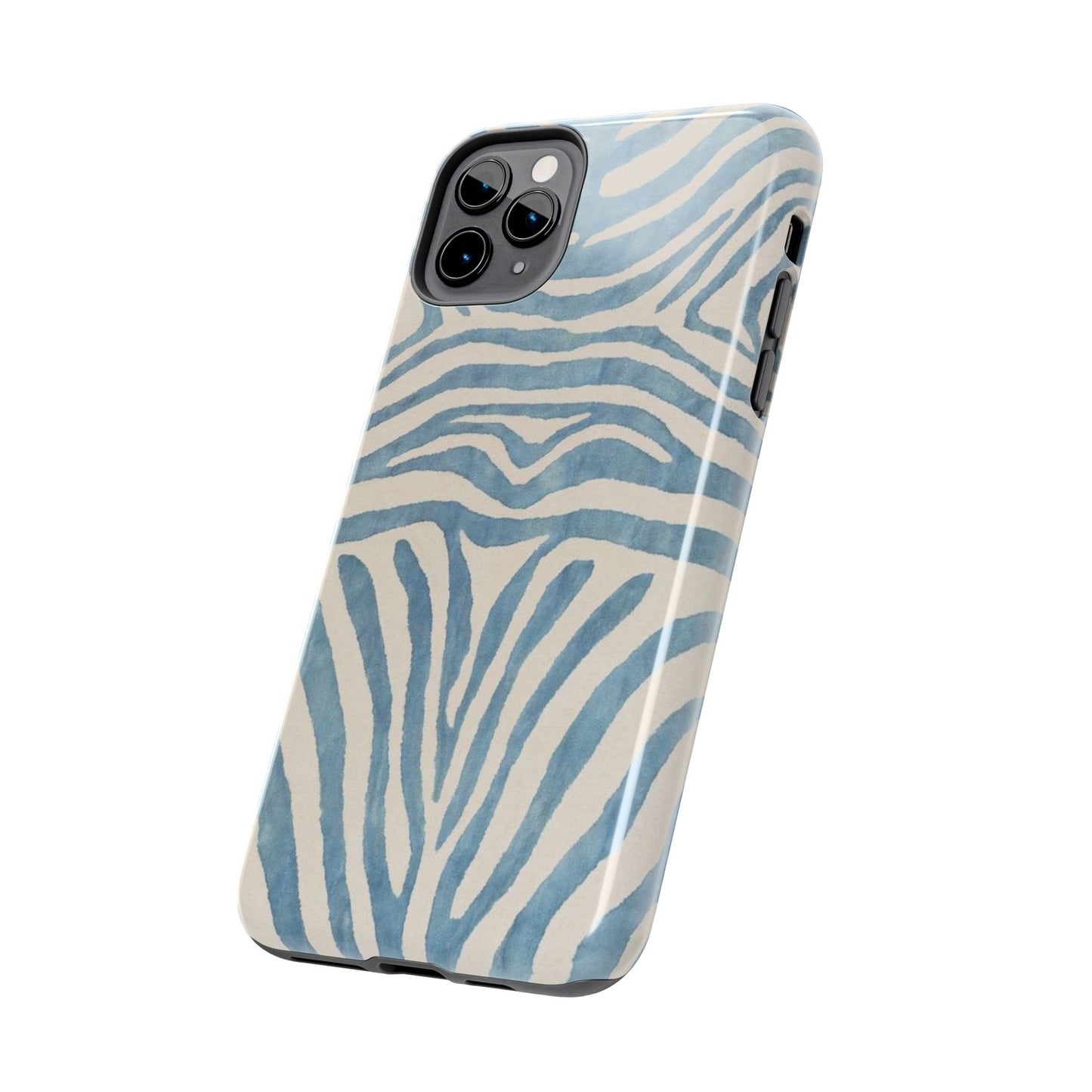 Blue Zebra Print Aesthetic Phone Case