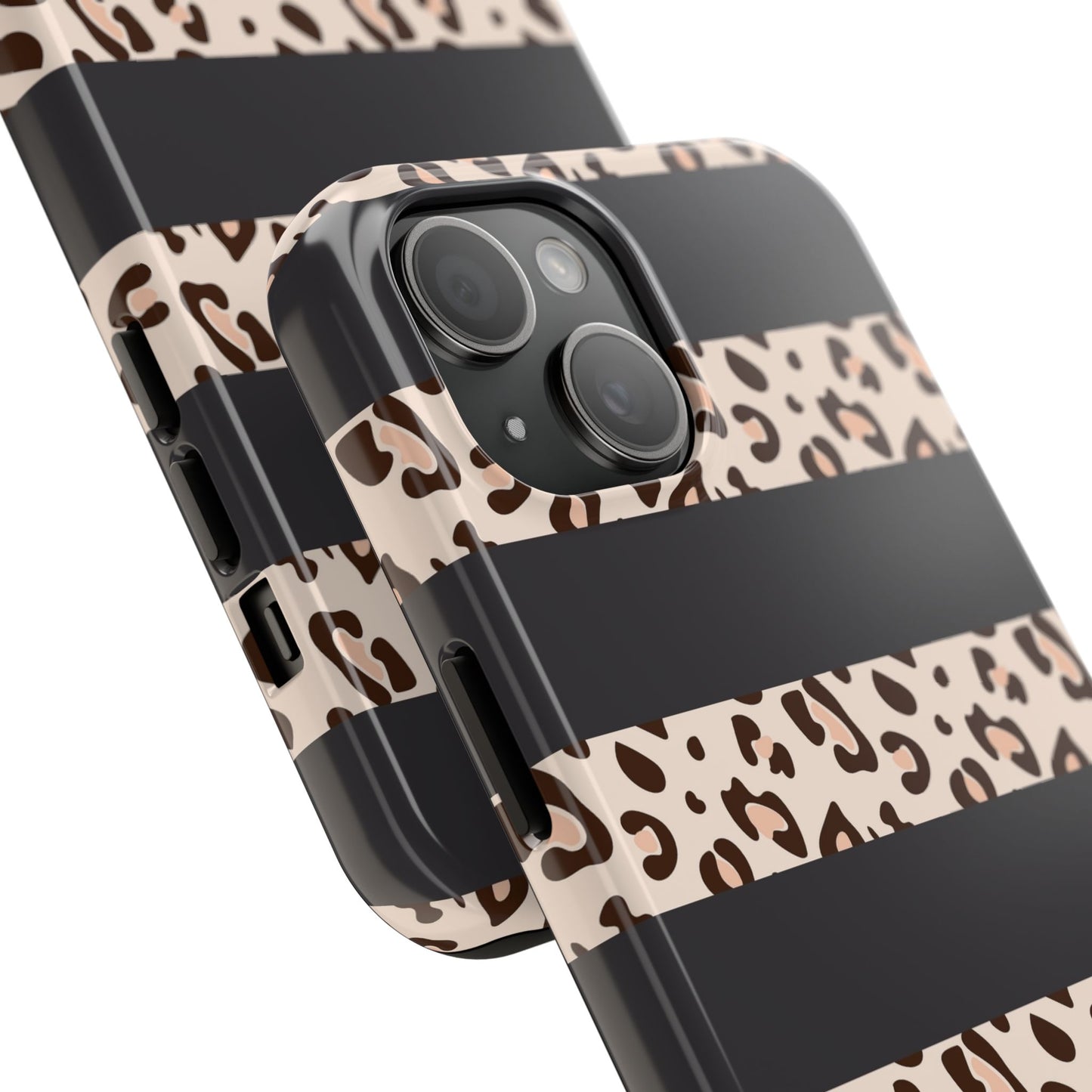 Cheetah Print Striped iPhone Case – Black Striped Cheetah Print Aesthetic