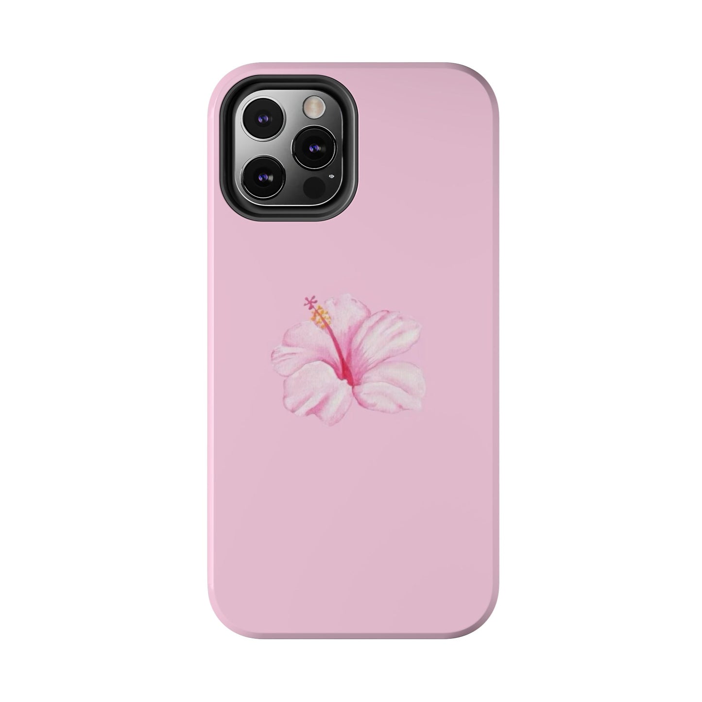 Hibiscus Flower Phone Case, Pink, Tropical, Hawaiin, Clean Girl Aesthetic, Preppy, Glossy Phone Case