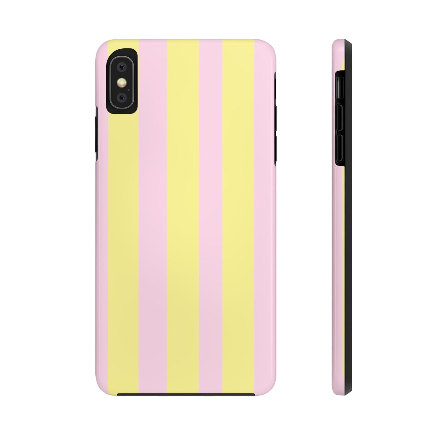 Pastel striped phone case, Pink and yellow stripes
