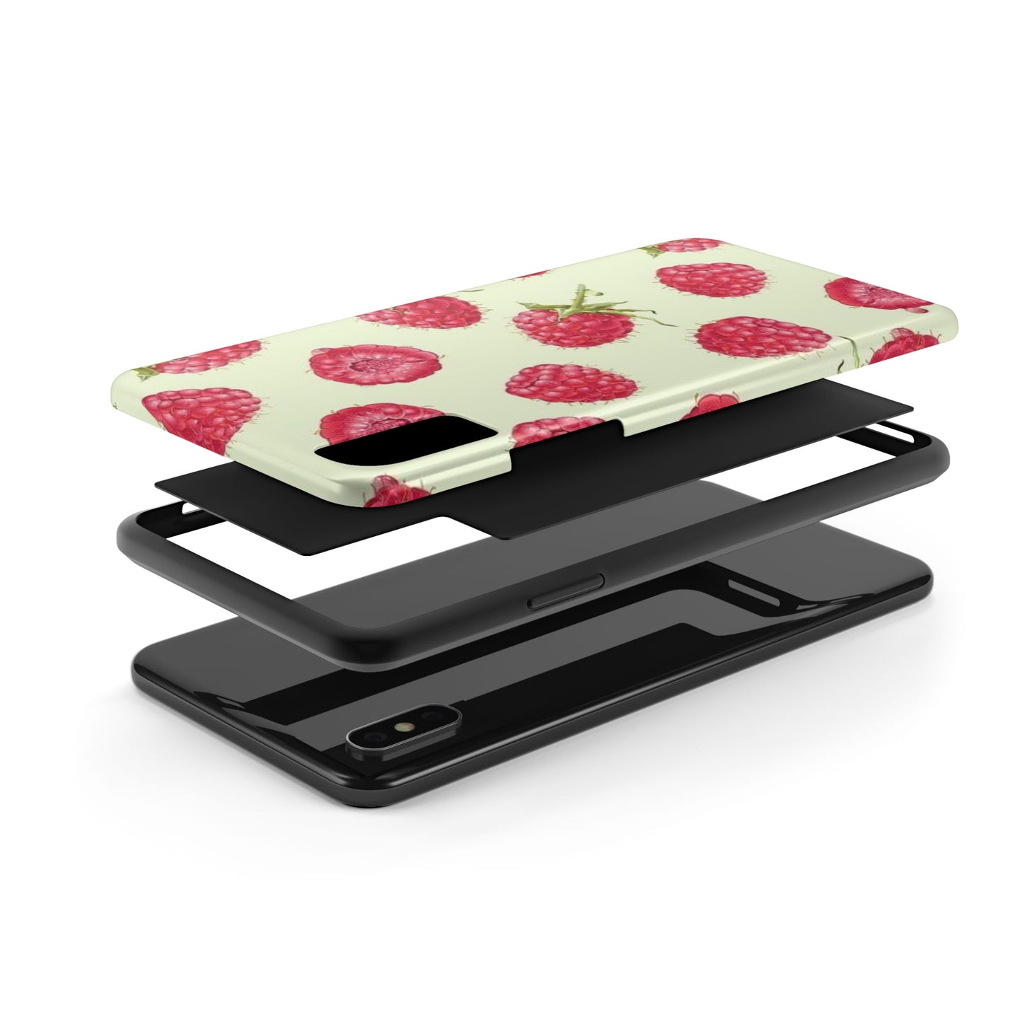 Raspberry Phone Case, Fruit, Cute, Clean Girl, Glossy Phone Case