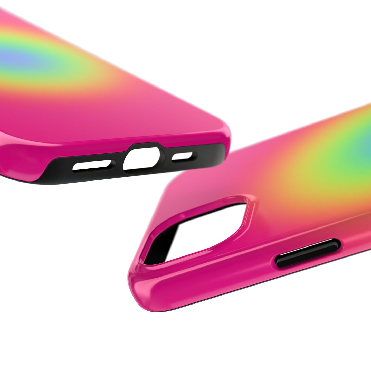 Pink Aura Phone Case, Pink, Yellow, Trendy, Clean Girl Aesthetic, Preppy, Glossy Phone Case