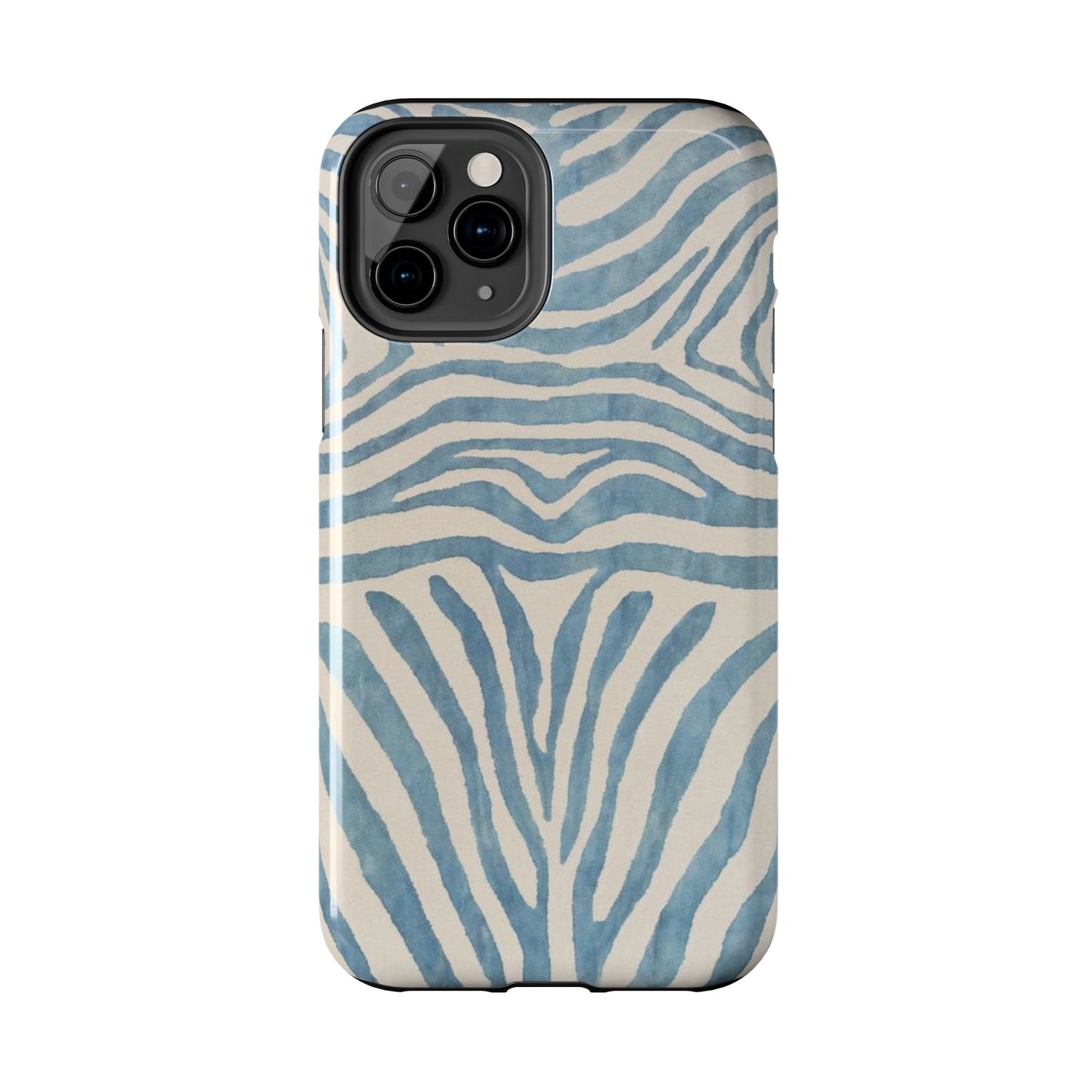 Blue Zebra Print Aesthetic Phone Case
