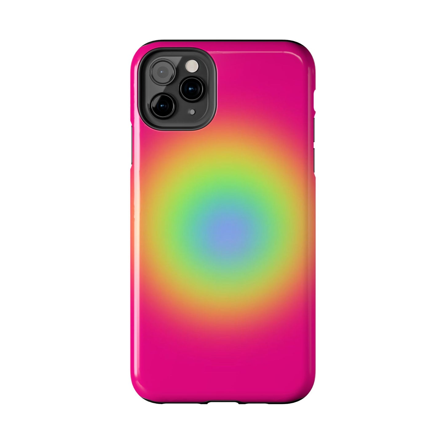 Pink Aura Phone Case, Pink, Yellow, Trendy, Clean Girl Aesthetic, Preppy, Glossy Phone Case