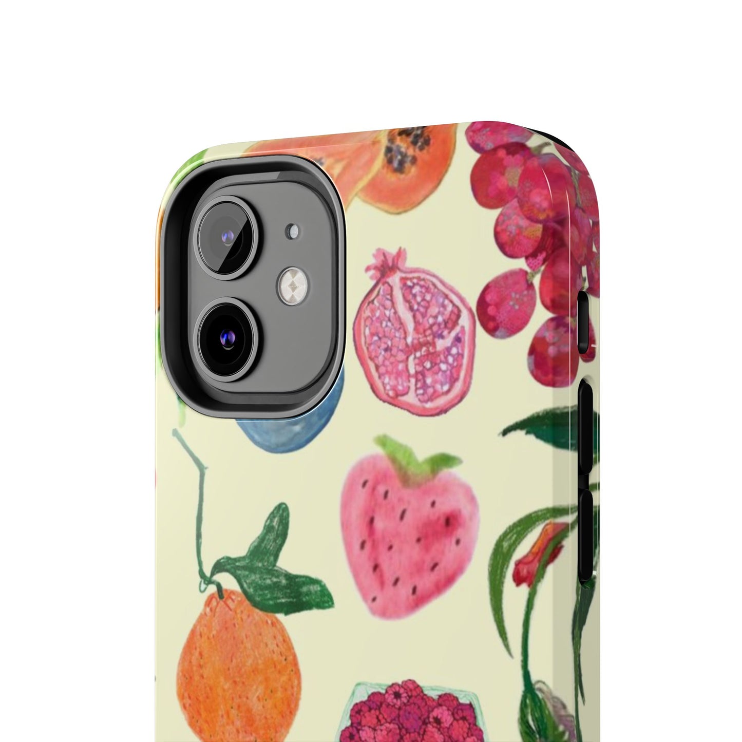 Fruit Print Phone Case, Yellow, Aesthetic, Hailey Bieber, Matilda Djerf, LA, Preppy, Clean Girl, Glossy Phone Case