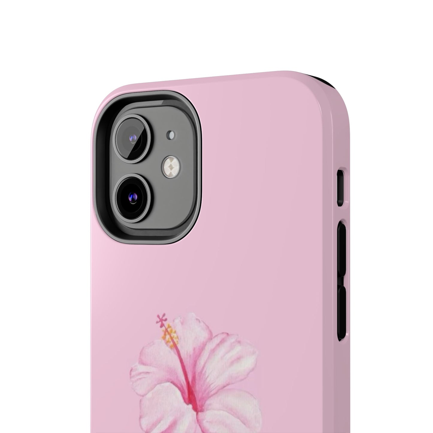 Hibiscus Flower Phone Case, Pink, Tropical, Hawaiin, Clean Girl Aesthetic, Preppy, Glossy Phone Case