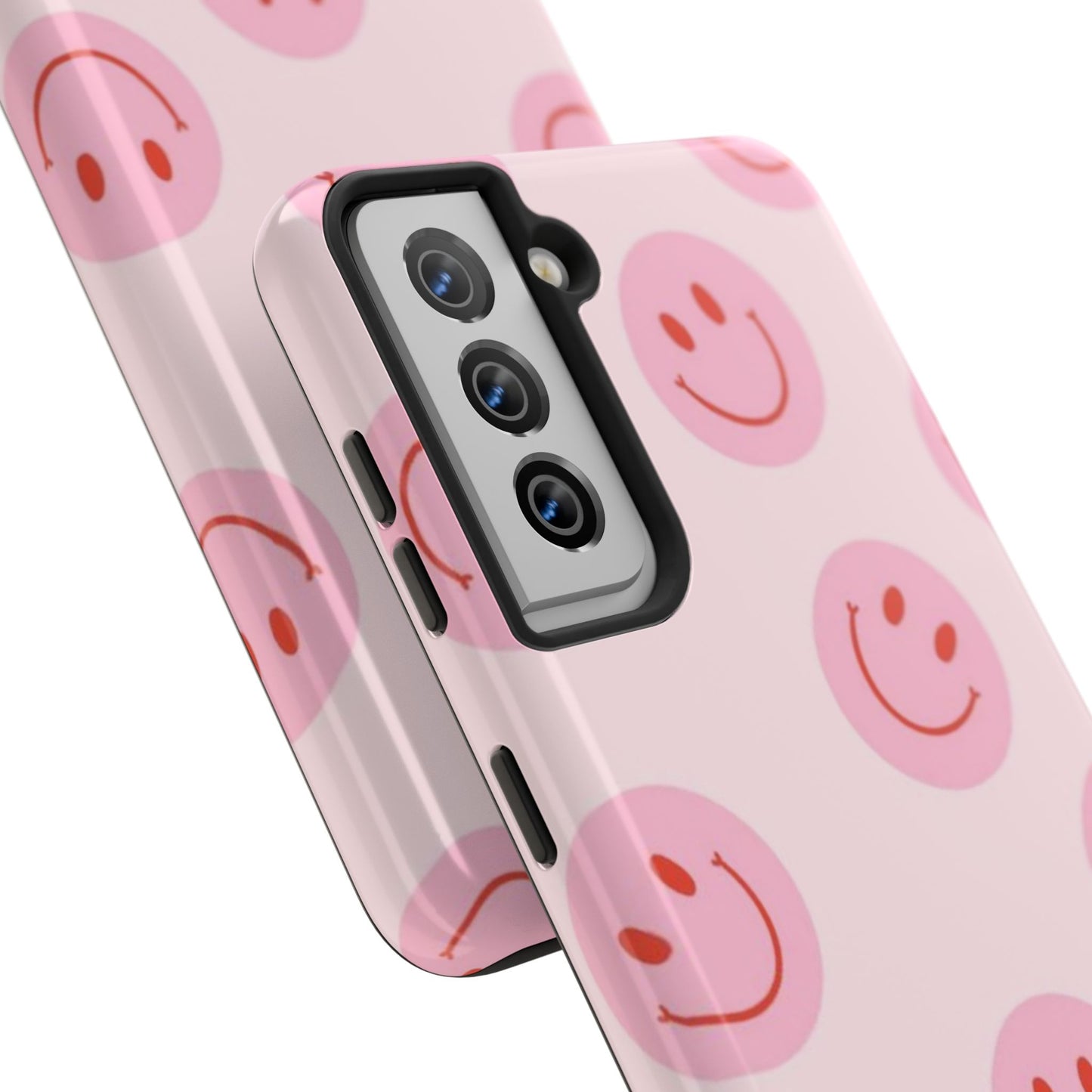 Smiley Face Pink Aesthetic Glossy Phone Case