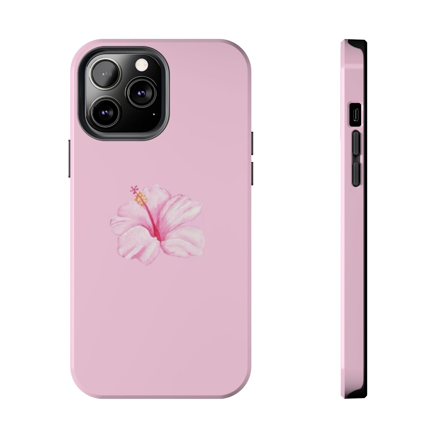 Hibiscus Flower Phone Case, Pink, Tropical, Hawaiin, Clean Girl Aesthetic, Preppy, Glossy Phone Case
