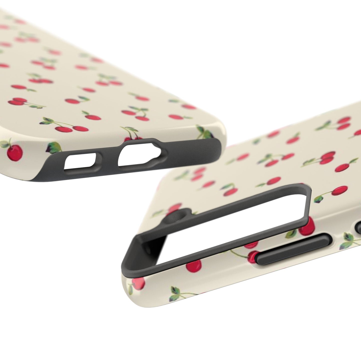 Cherry Print Glossy Phone Case, Feminine, Cutesy
