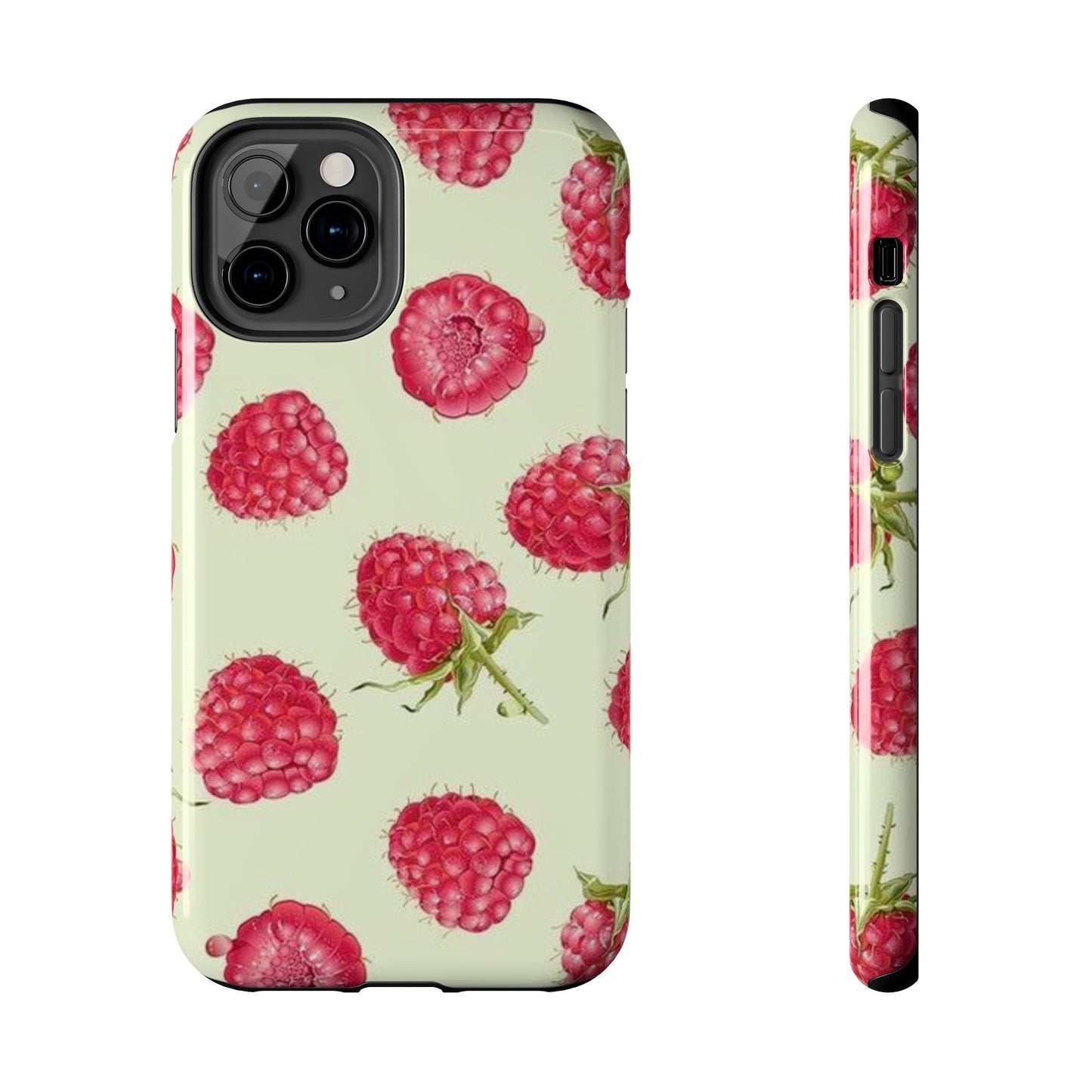 Raspberry Phone Case, Fruit, Cute, Clean Girl, Glossy Phone Case