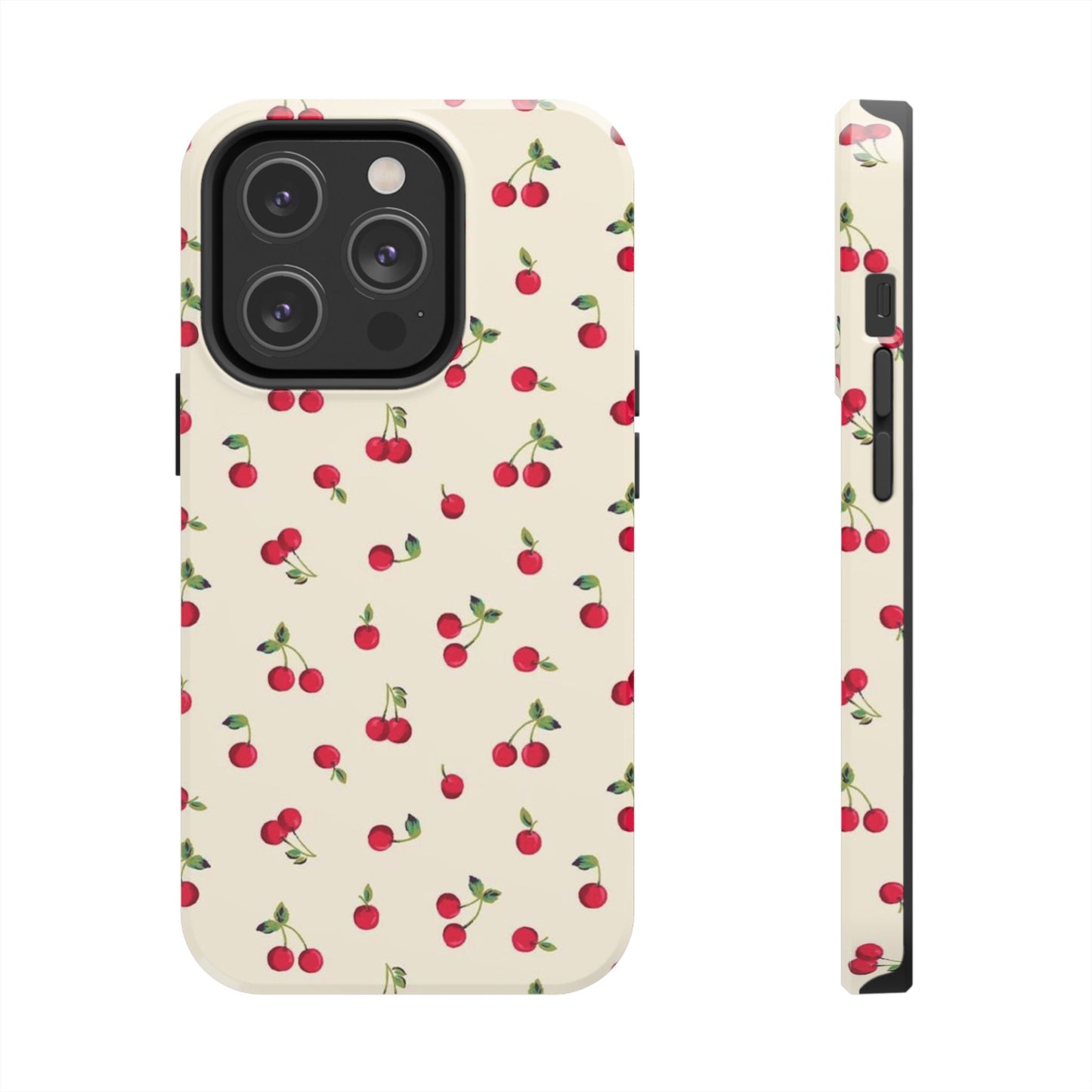 Cherry Print Glossy Phone Case, Feminine, Cutesy