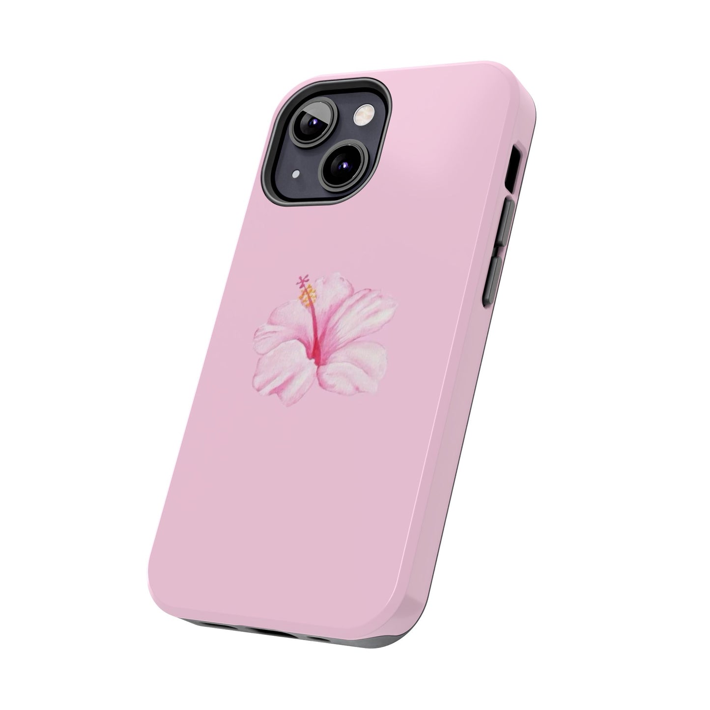 Hibiscus Flower Phone Case, Pink, Tropical, Hawaiin, Clean Girl Aesthetic, Preppy, Glossy Phone Case