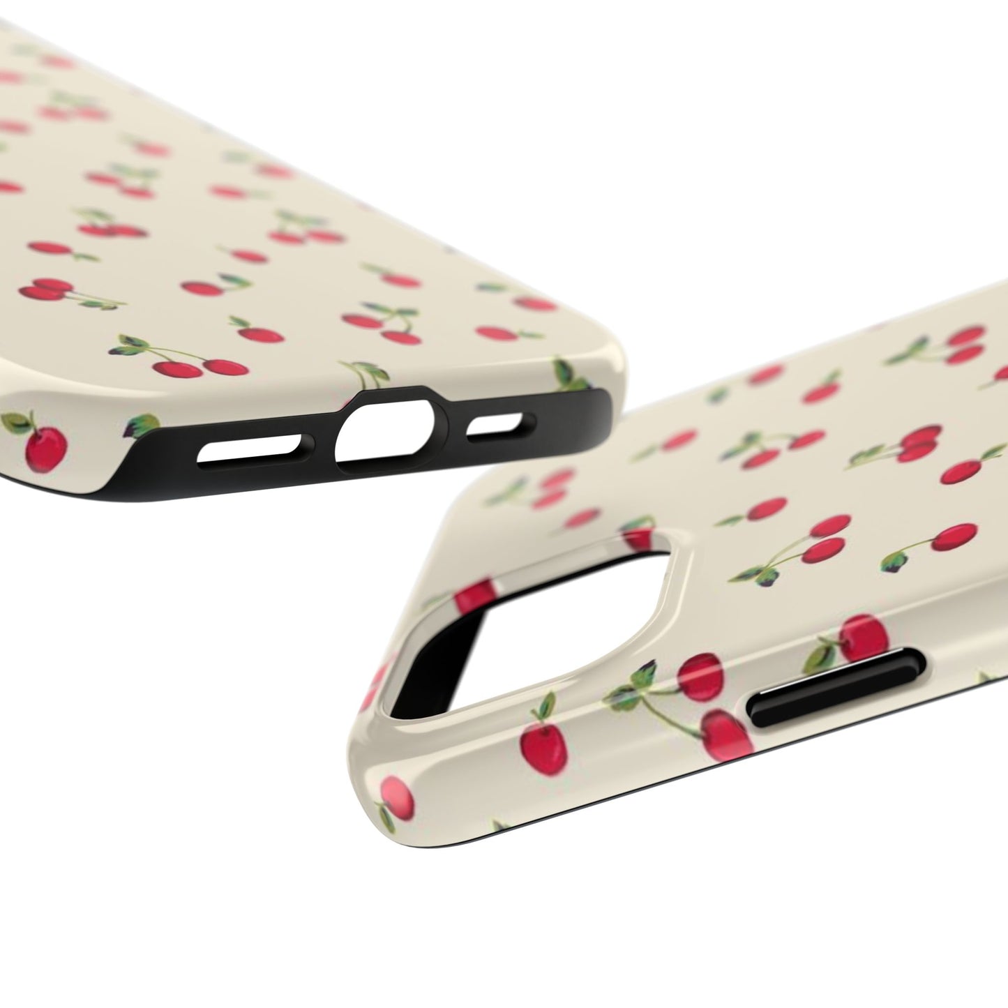 Cherry Print Glossy Phone Case, Feminine, Cutesy