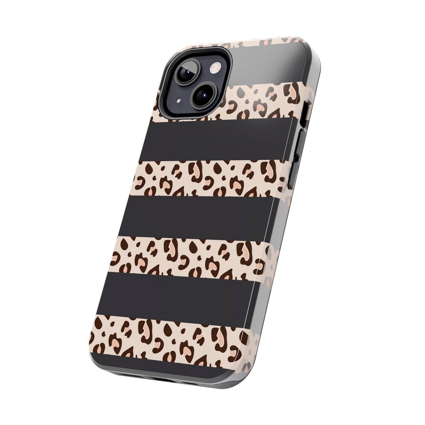 Cheetah Print Striped iPhone Case – Black Striped Cheetah Print Aesthetic