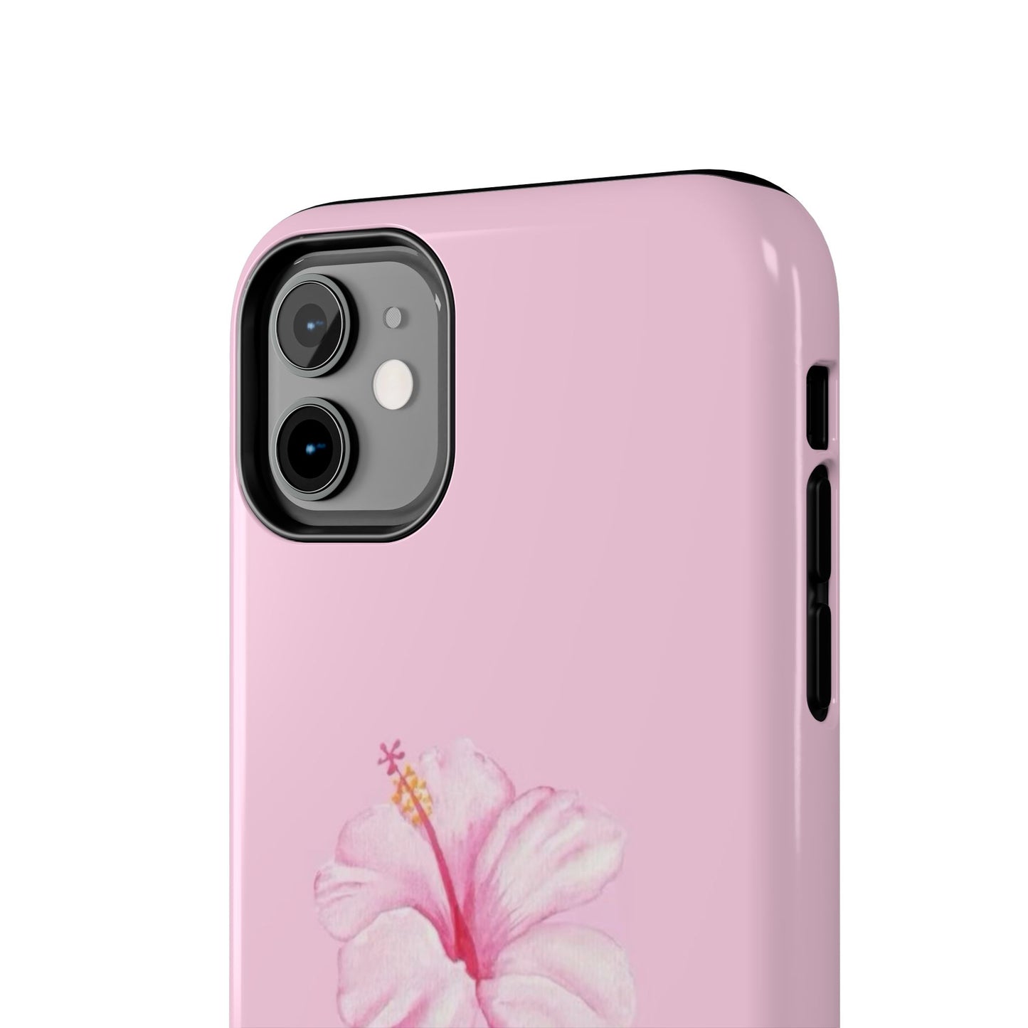 Hibiscus Flower Phone Case, Pink, Tropical, Hawaiin, Clean Girl Aesthetic, Preppy, Glossy Phone Case
