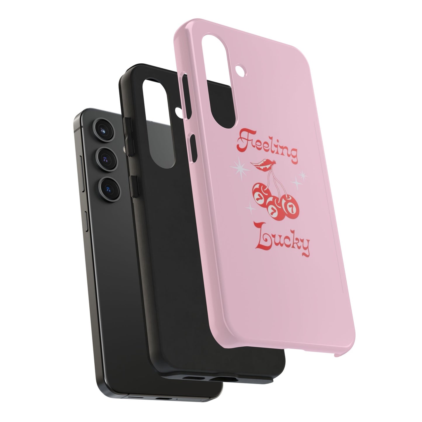 Feeling Lucky Pink Aesthetic Glossy Phone Case, Affirmations