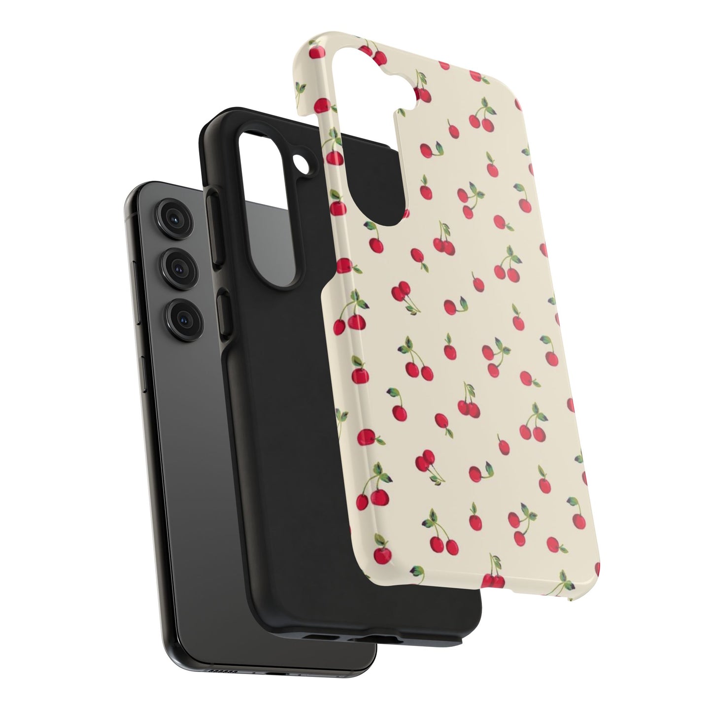 Cherry Print Glossy Phone Case, Feminine, Cutesy
