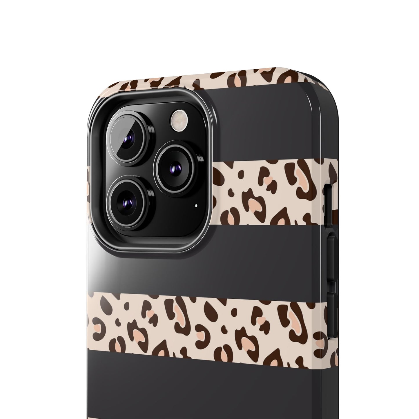 Cheetah Print Striped iPhone Case – Black Striped Cheetah Print Aesthetic