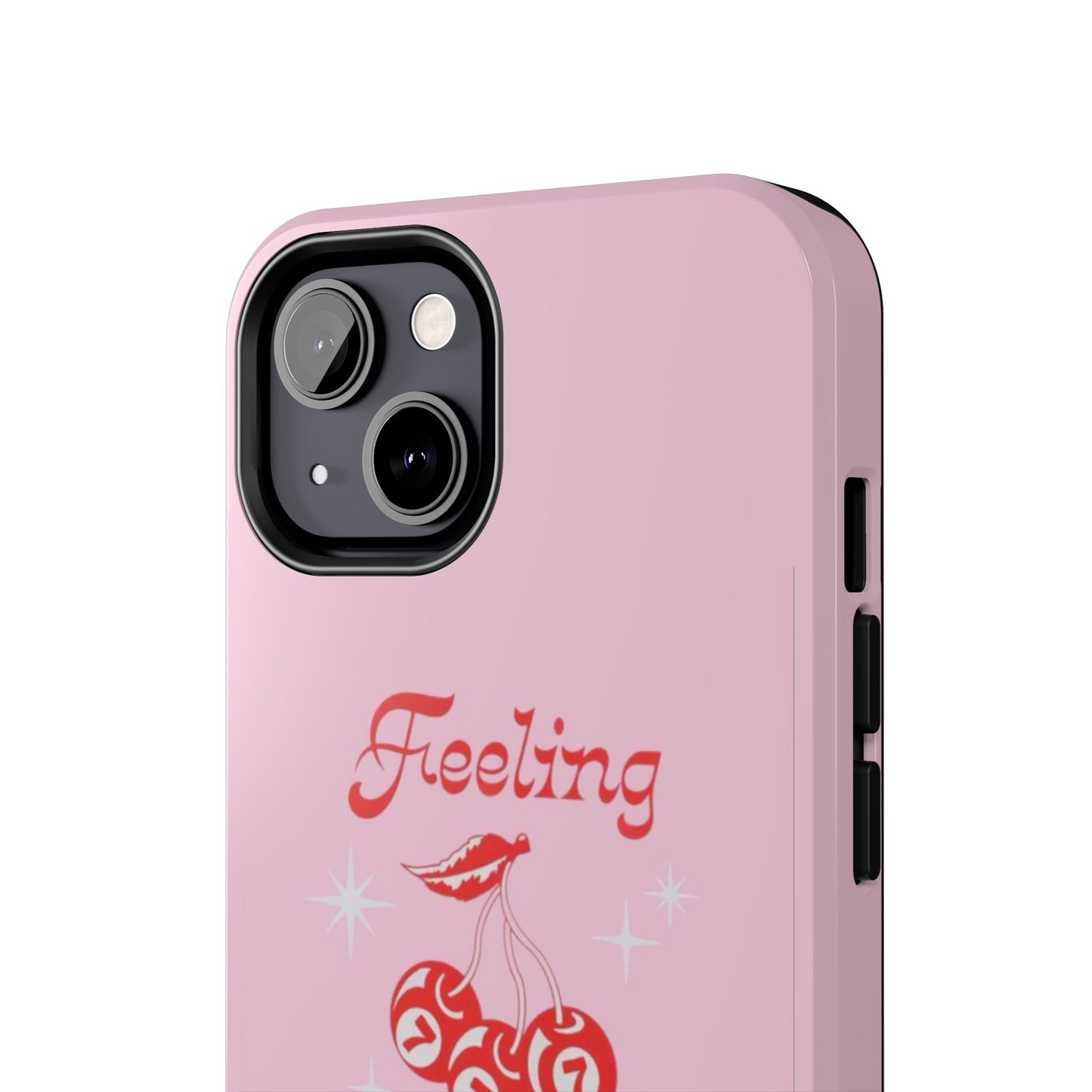 Feeling Lucky Pink Aesthetic Glossy Phone Case, Affirmations