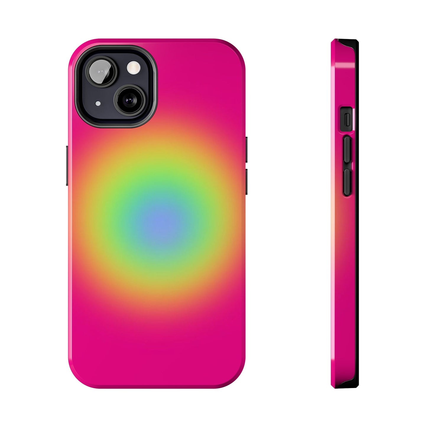 Pink Aura Phone Case, Pink, Yellow, Trendy, Clean Girl Aesthetic, Preppy, Glossy Phone Case