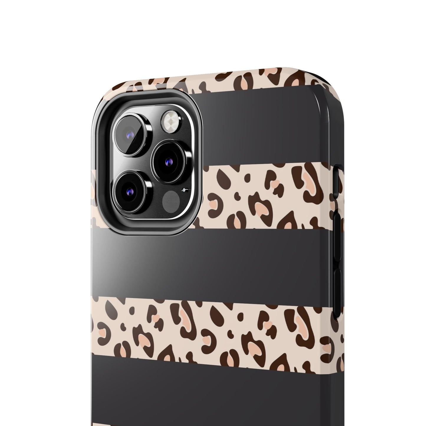 Cheetah Print Striped iPhone Case – Black Striped Cheetah Print Aesthetic