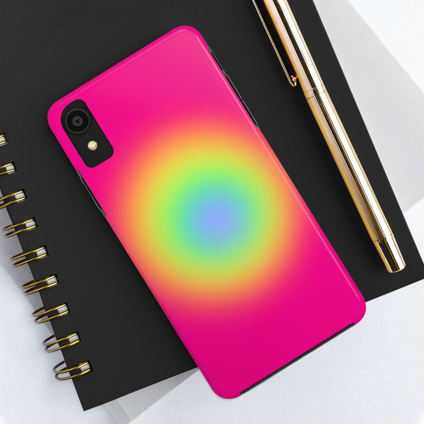 Pink Aura Phone Case, Pink, Yellow, Trendy, Clean Girl Aesthetic, Preppy, Glossy Phone Case