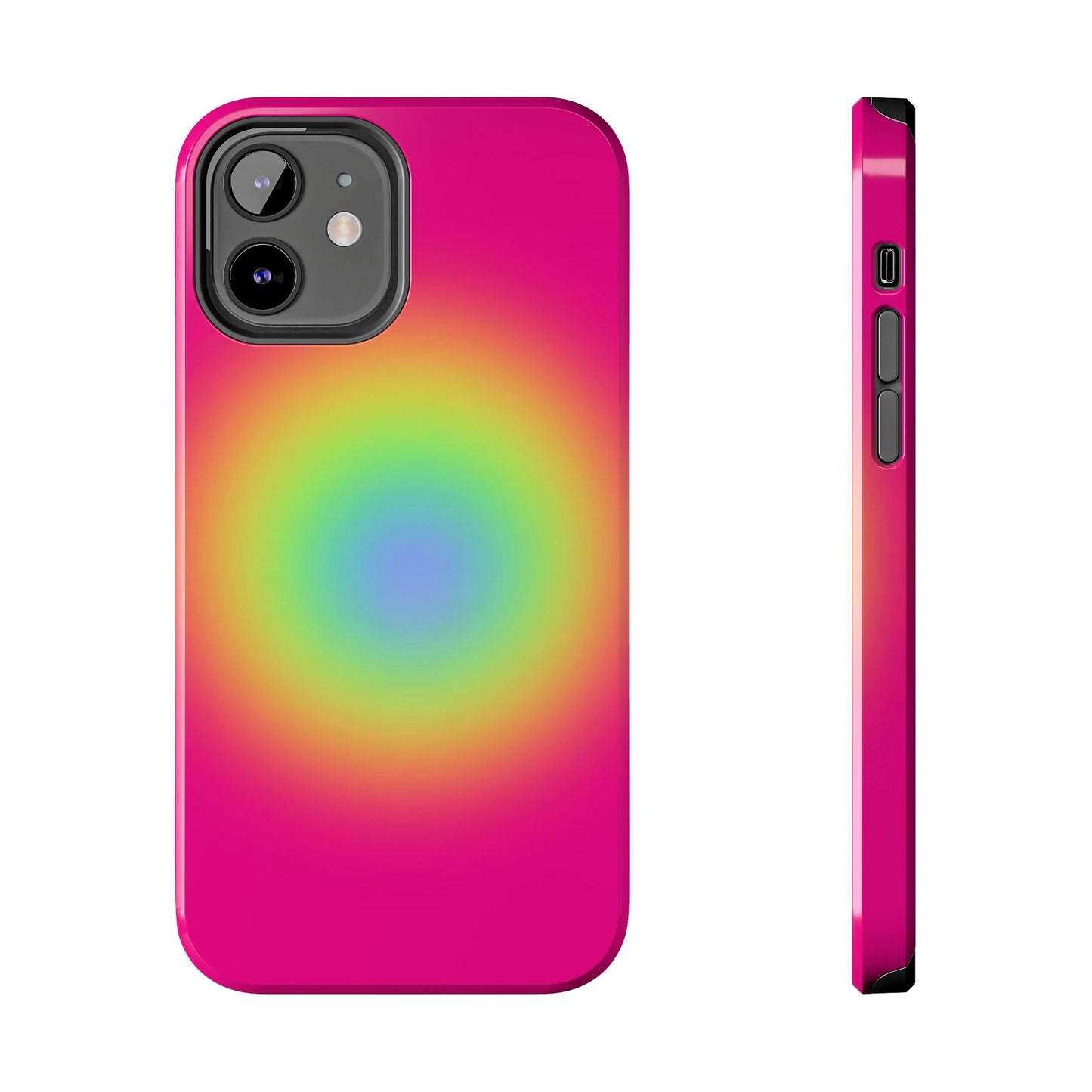 Pink Aura Phone Case, Pink, Yellow, Trendy, Clean Girl Aesthetic, Preppy, Glossy Phone Case