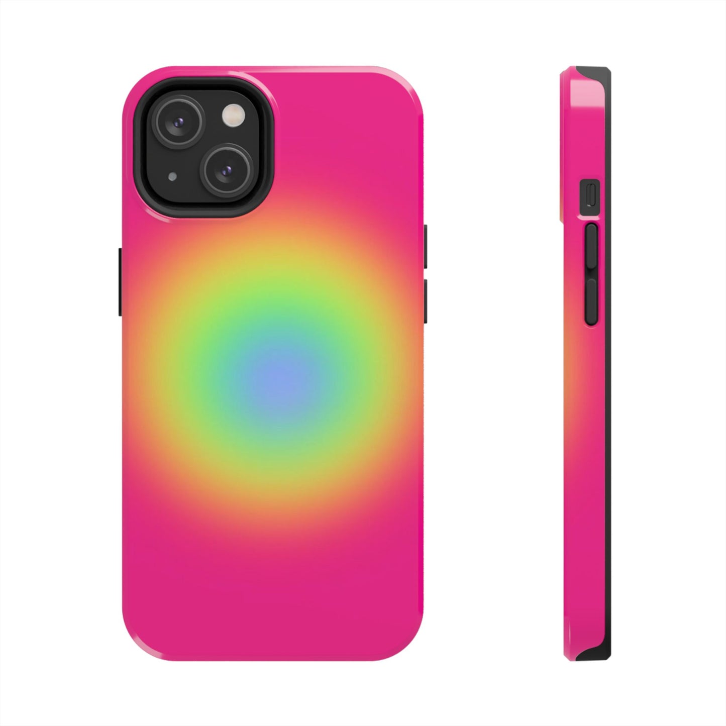 Pink Aura Phone Case, Pink, Yellow, Trendy, Clean Girl Aesthetic, Preppy, Glossy Phone Case