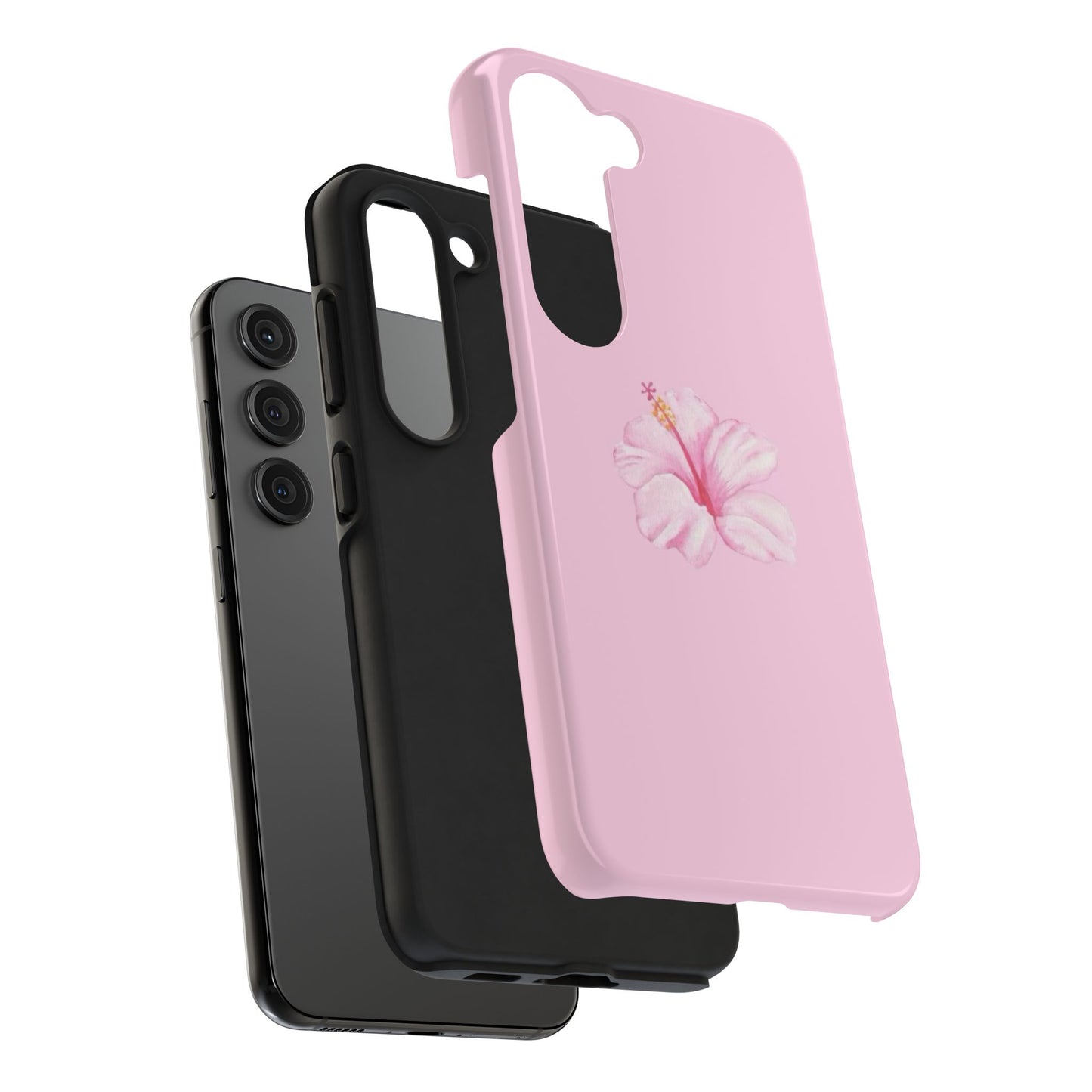 Hibiscus Flower Phone Case, Pink, Tropical, Hawaiin, Clean Girl Aesthetic, Preppy, Glossy Phone Case