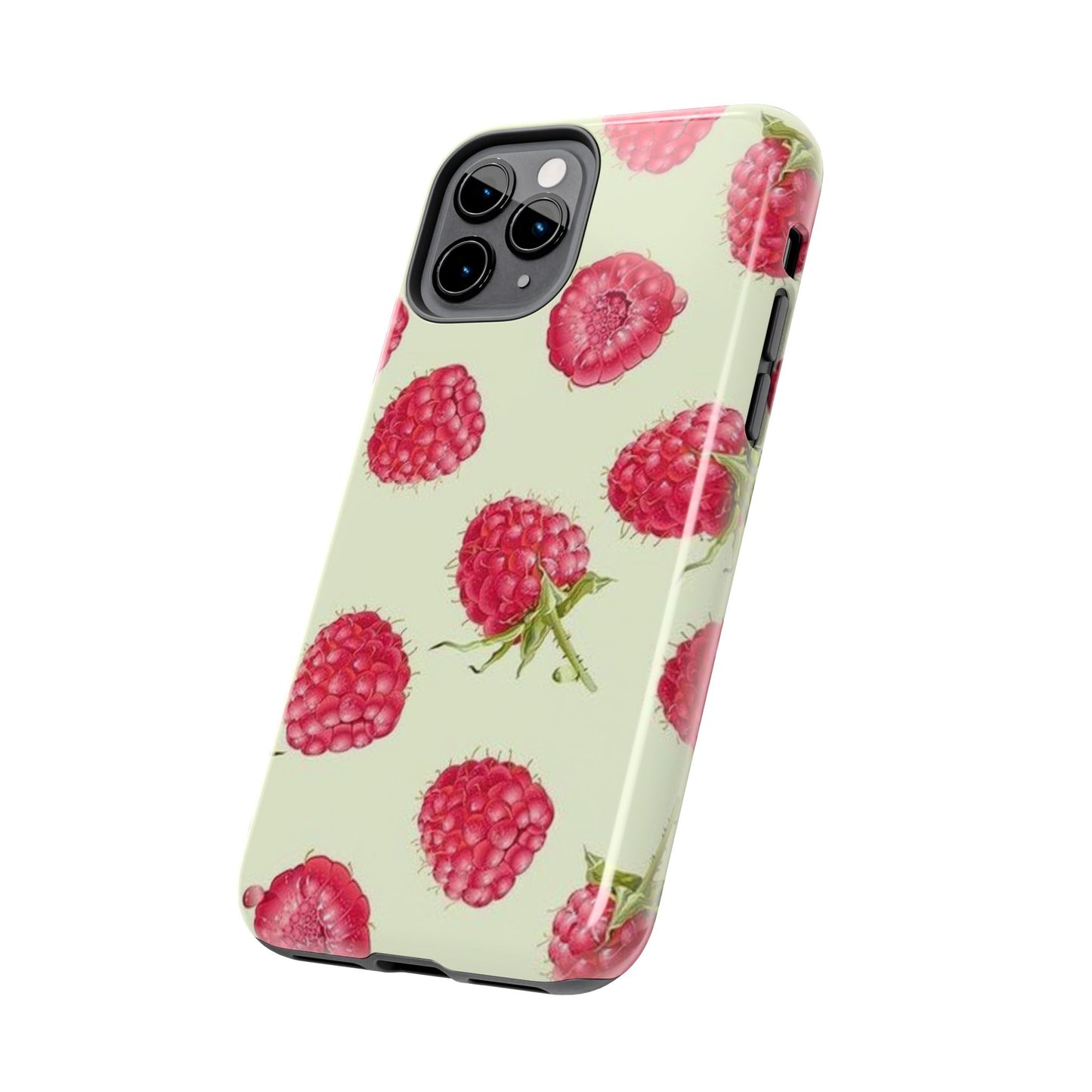 Raspberry Phone Case, Fruit, Cute, Clean Girl, Glossy Phone Case