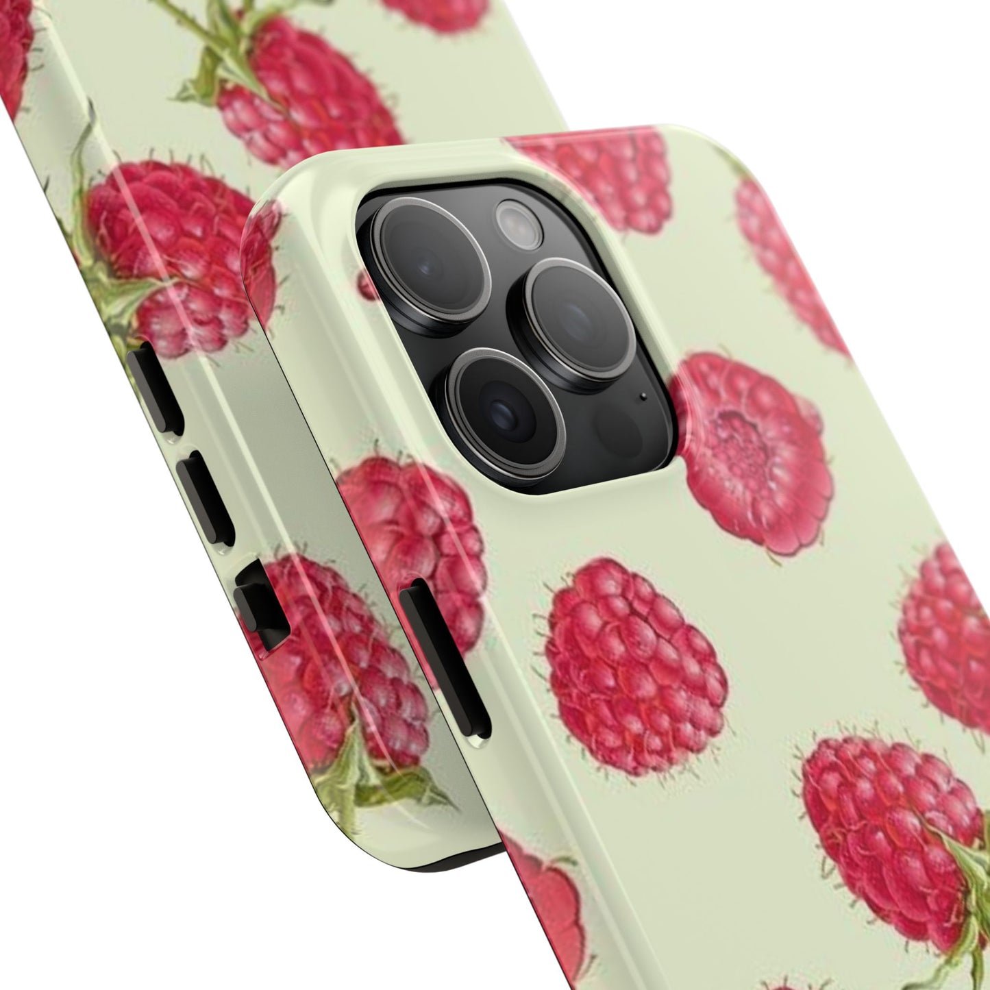Raspberry Phone Case, Fruit, Cute, Clean Girl, Glossy Phone Case